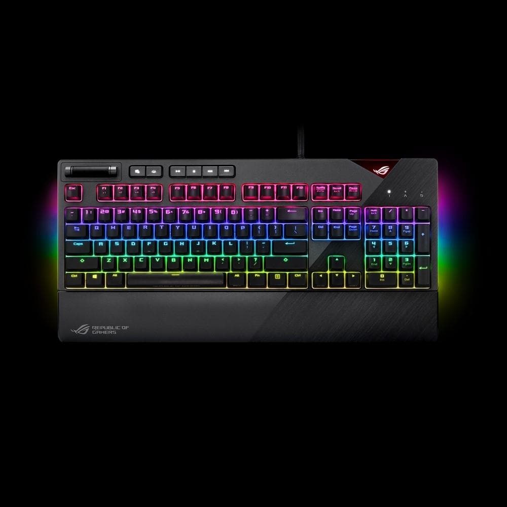 ASUS ROG Strix Flare RGB Mechanical Gaming Keyboard - Cherry MX Blue Switches (2-Year Warranty) | Perfect for Esports, Gaming & Typing