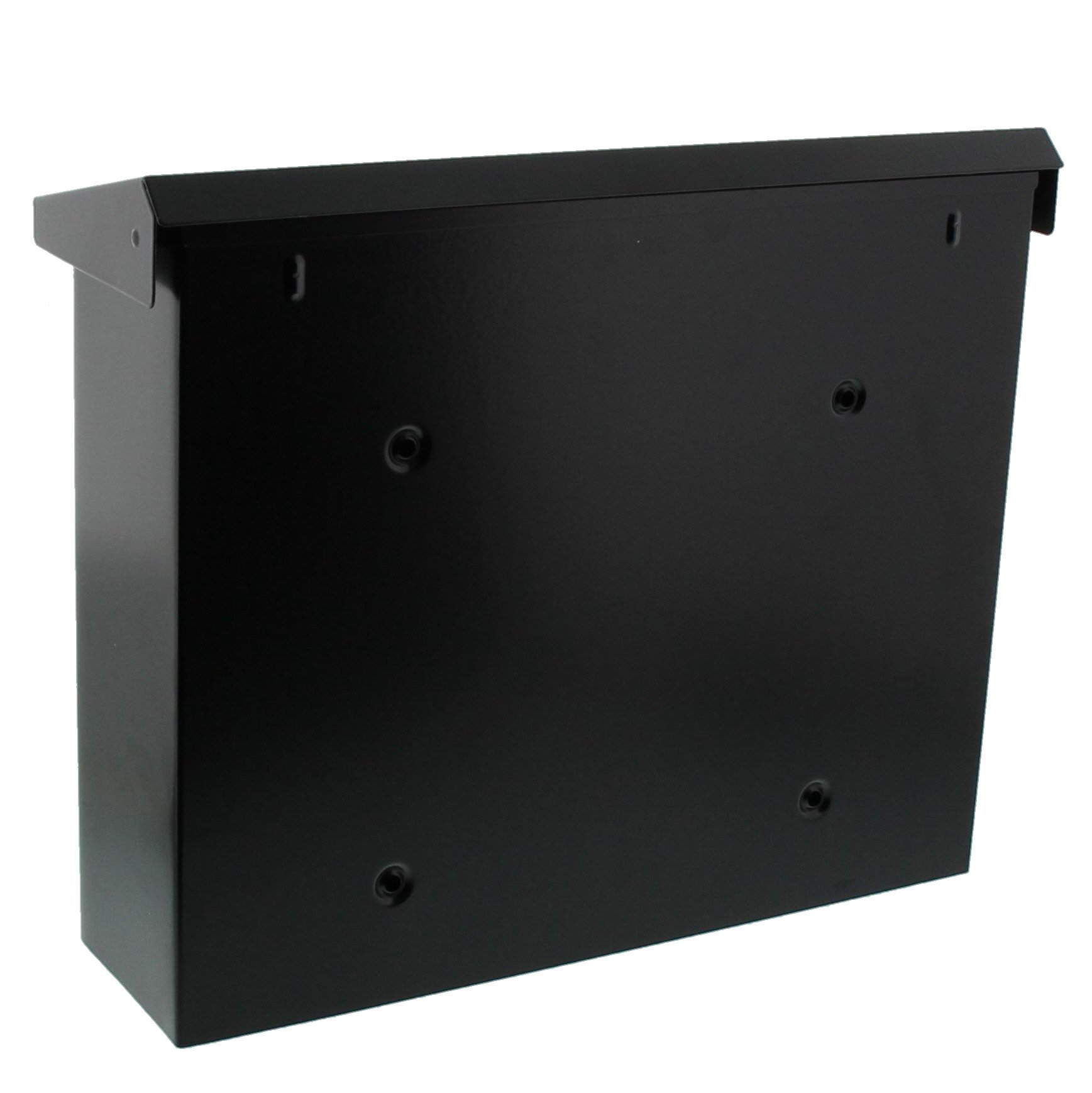 Burg-Wächter London 6867 Black Steel Mailbox - Secure & Durable Outdoor Post Box for Home, Office, or Garden - Perfect for Mail & Package Delivery