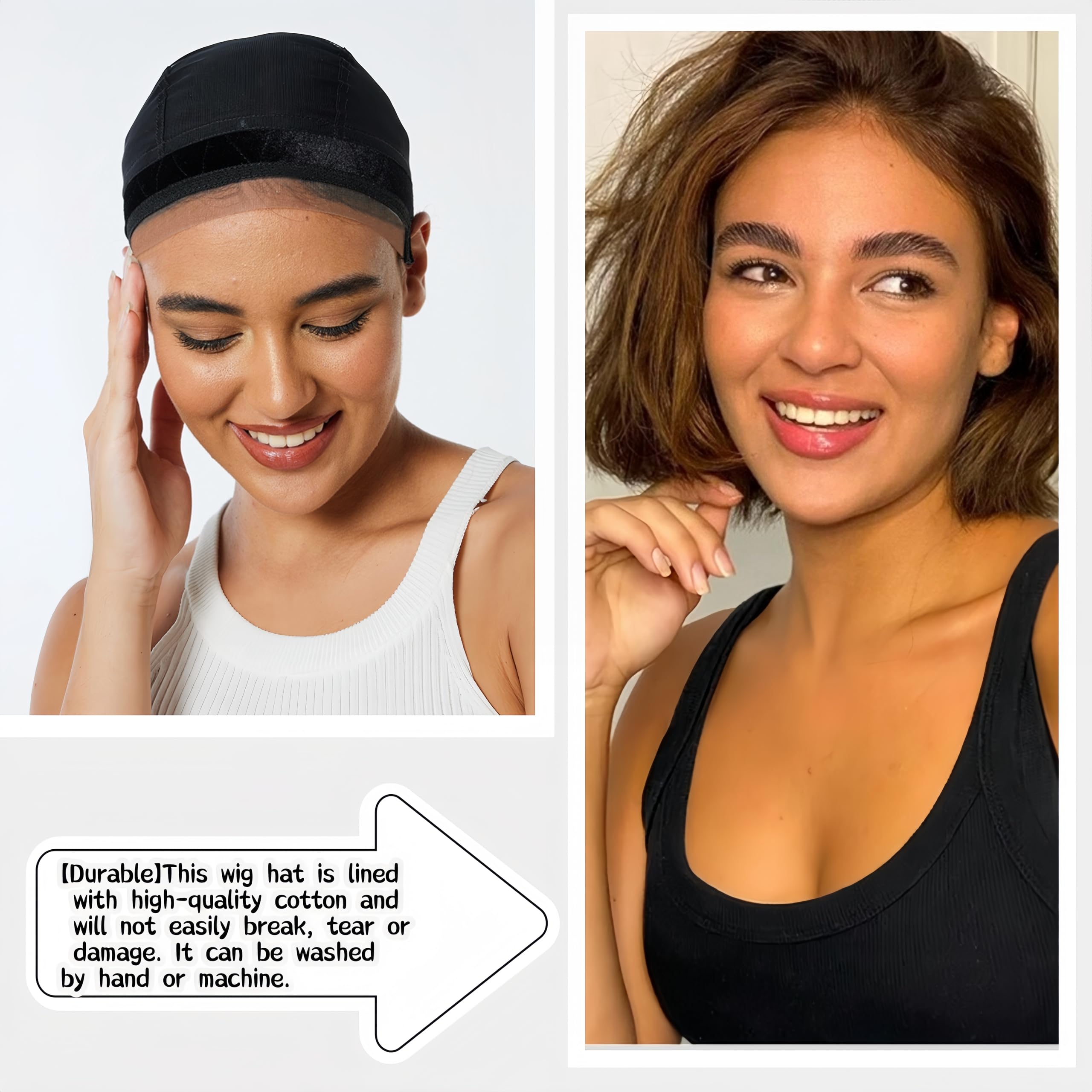Lace Silicone Wig Grip Cap for Women - Adjustable Glueless Grip Band for Lace & Single Top Wigs, Black - Perfect for Daily Wear, Cosplay, and Special Events