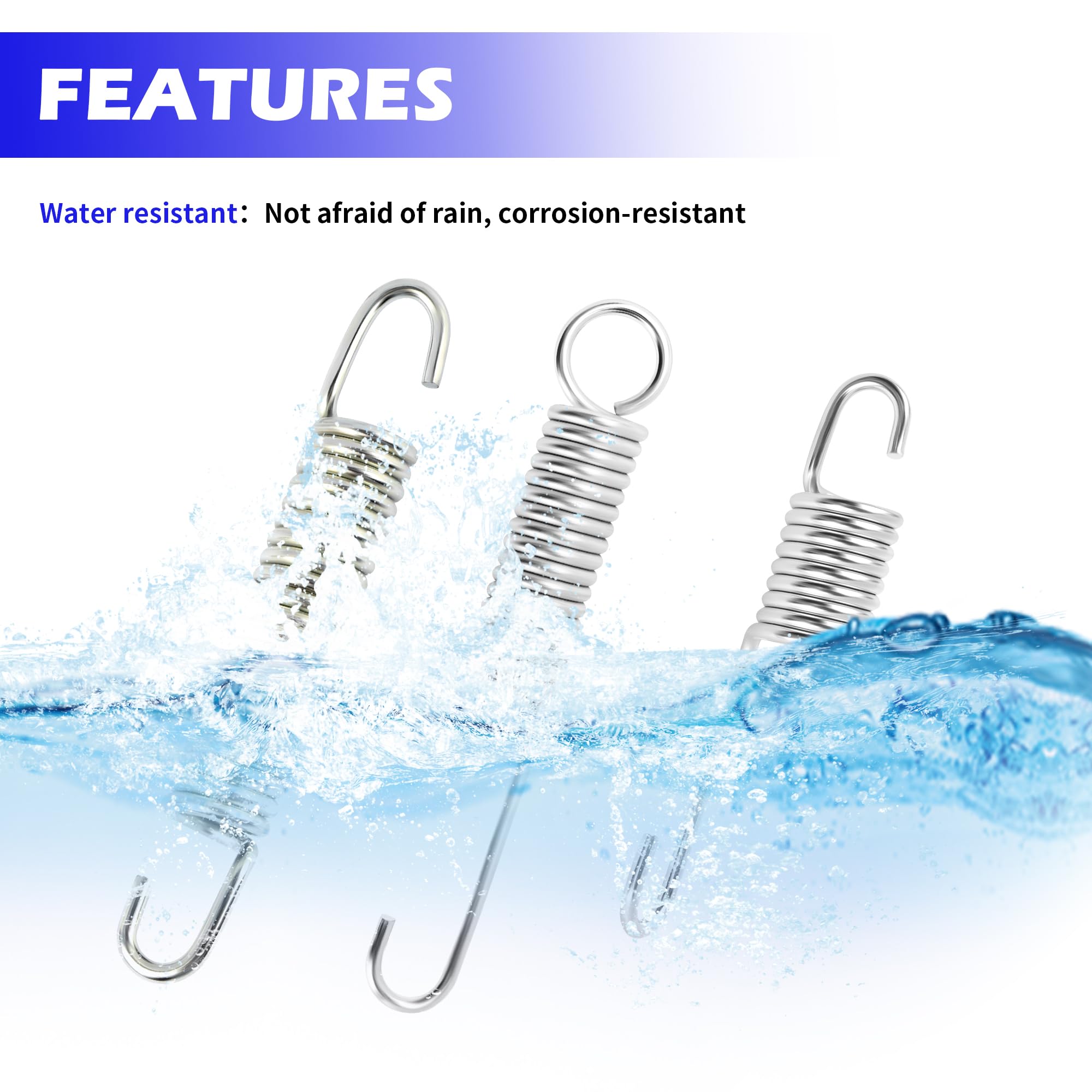 6PCS Motorcycle Kickstand Springs Kit - 3 Sizes, Steel for Mini Bikes & E-Bikes - Durable Stand Accessories