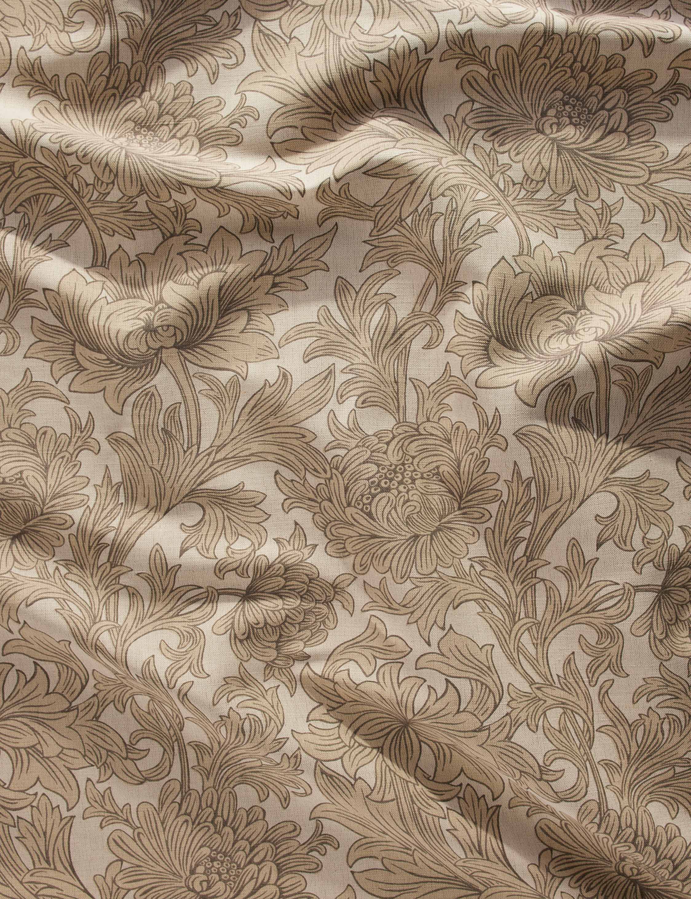 Morris & Co. Chrysanthemum Linen Blend Fabric - Premium Home Decor & Upholstery Material for Curtains, Pillows & DIY Projects