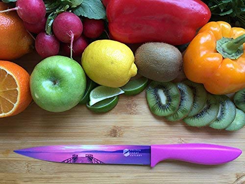 Premium 5-Piece Colored Kitchen Chef Knife Set - Razor Sharp Stainless Steel Cooking Knives with Ergonomic Handles, Non-Stick Coating & Gift Box - Perfect for Home Chefs, Cooking Enthusiasts & Gift Giving