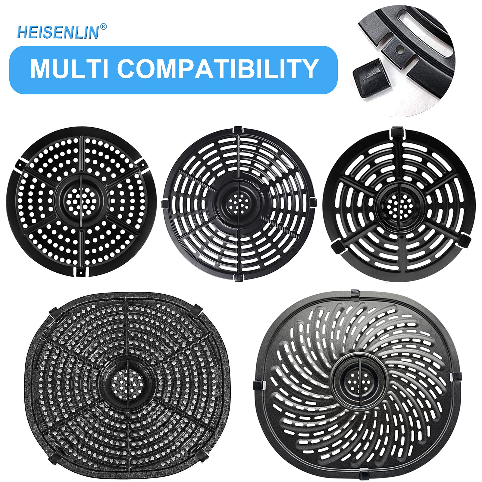 4PCS Premium Air Fryer Rubber Bumpers - Non-Slip Silicone Feet & Anti-Scratch Protective Covers for Chefman, Gowise, PowerXL Air Fryer Grill Pans - Perfect for Kitchen Safety & Surface Protection