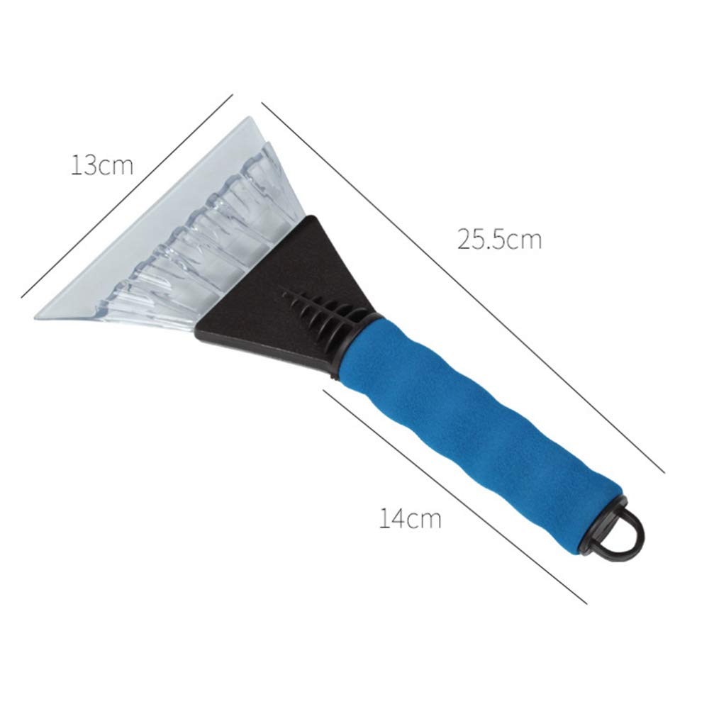 3-Pack Small Ice Scraper Blades with Foam Handle - Windshield Snow Scraper Tool for Car, Truck & SUV - Winter Auto Accessories for Snow Removal & Frost Cleaning (Home, Office & Travel Use)