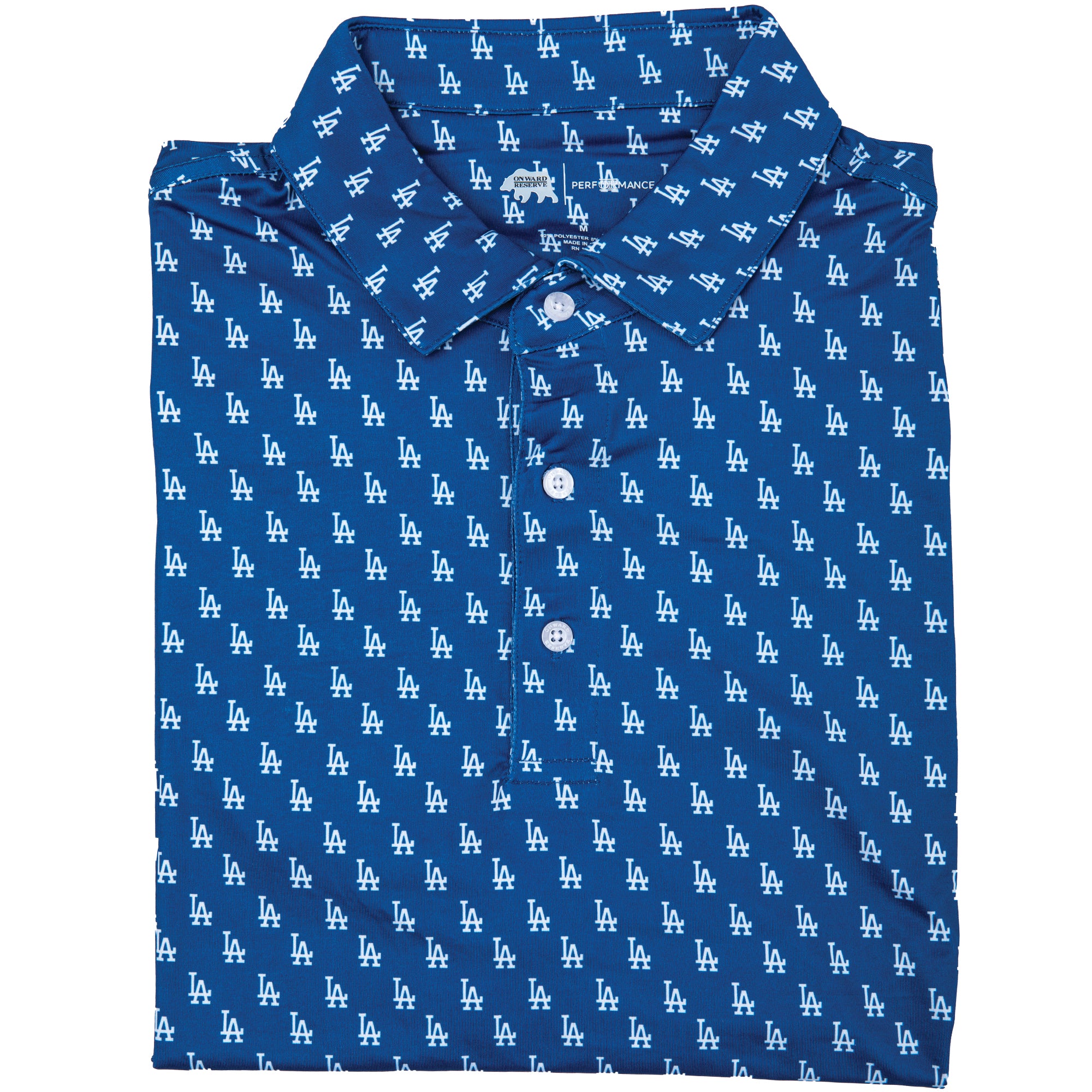 Los Angeles Dodgers Printed Performance Polo Shirt for Men - Moisture Wicking & Breathable Baseball Jersey - Perfect for Game Day, Sports Events & Casual Wear