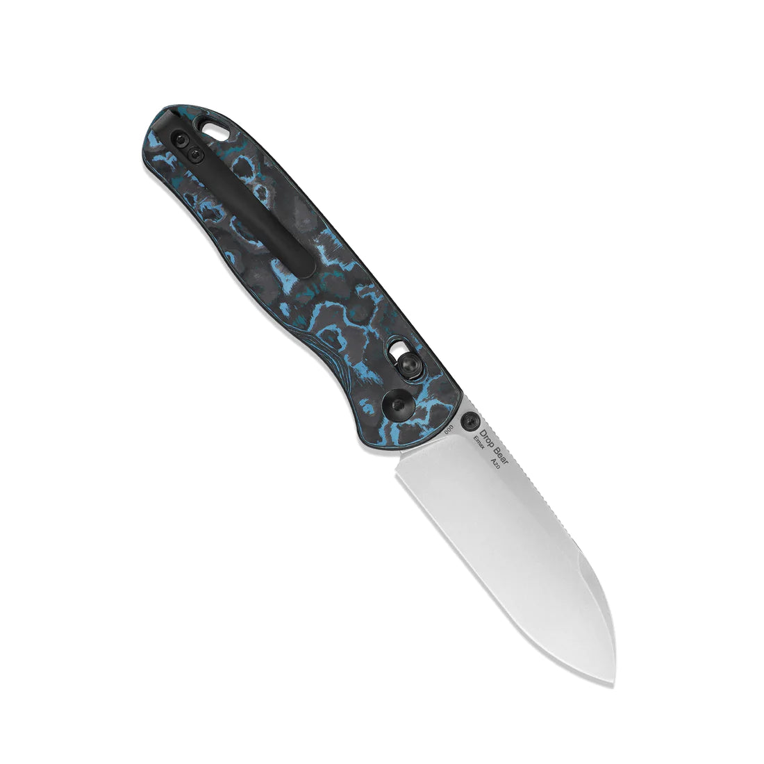 Kizer Ki3619A2 AZO Drop Bear Folding Pocket Knife - Elmax Stonewashed Drop Point Blade, Artic Storm FatCarbon Handles - EDC, Camping, Hunting & Outdoor Survival Gear