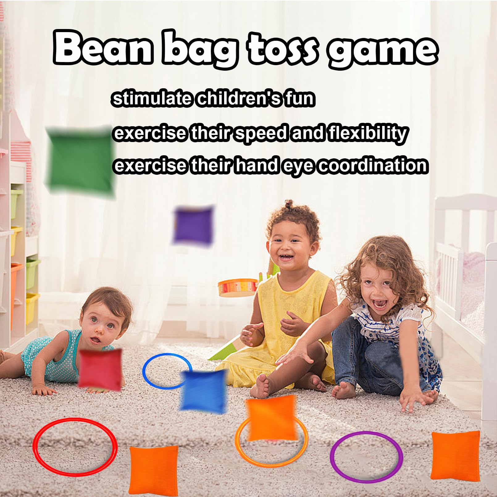 3 in 1 Carnival Games Set - 39PCS Soft Plastic Cones, Cornhole Bean Bags & Ring Toss Game for Kids & Adults - Perfect for Birthday Parties, Backyard, Lawn & Outdoor Family Fun Activities