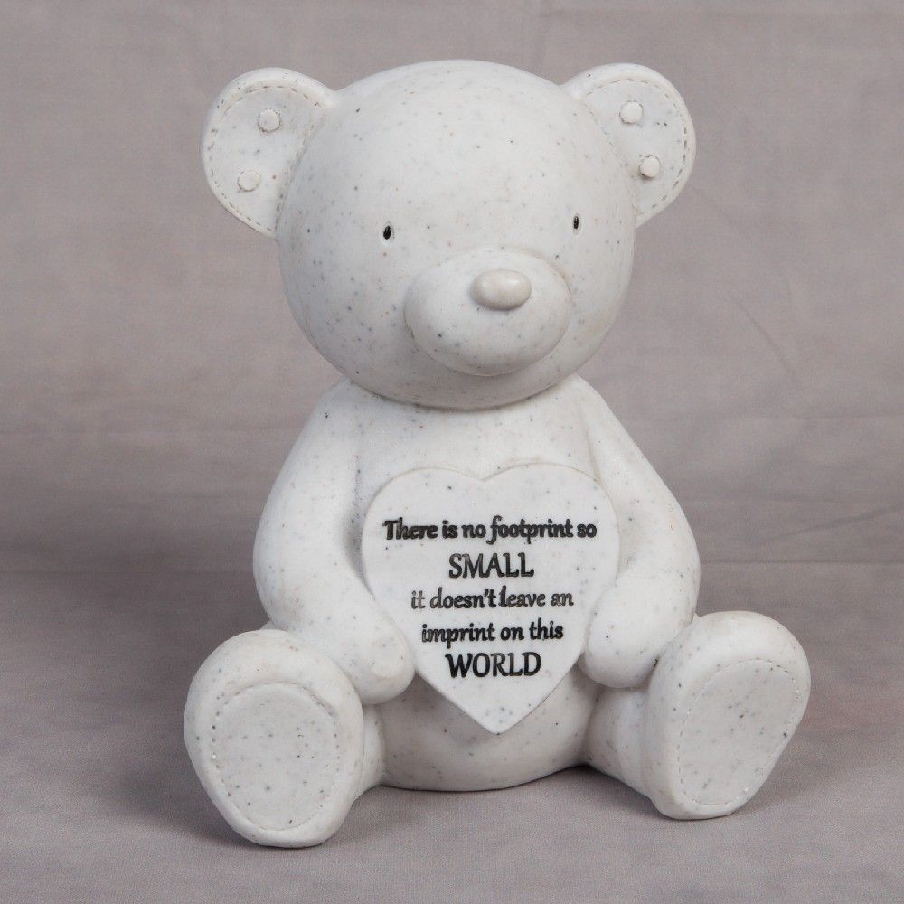 Graveside Memorial Teddy Bear with Heart - Comforting Sympathy Gift for Loss of Loved One | Funeral, Cemetery, & Bereavement Keepsake