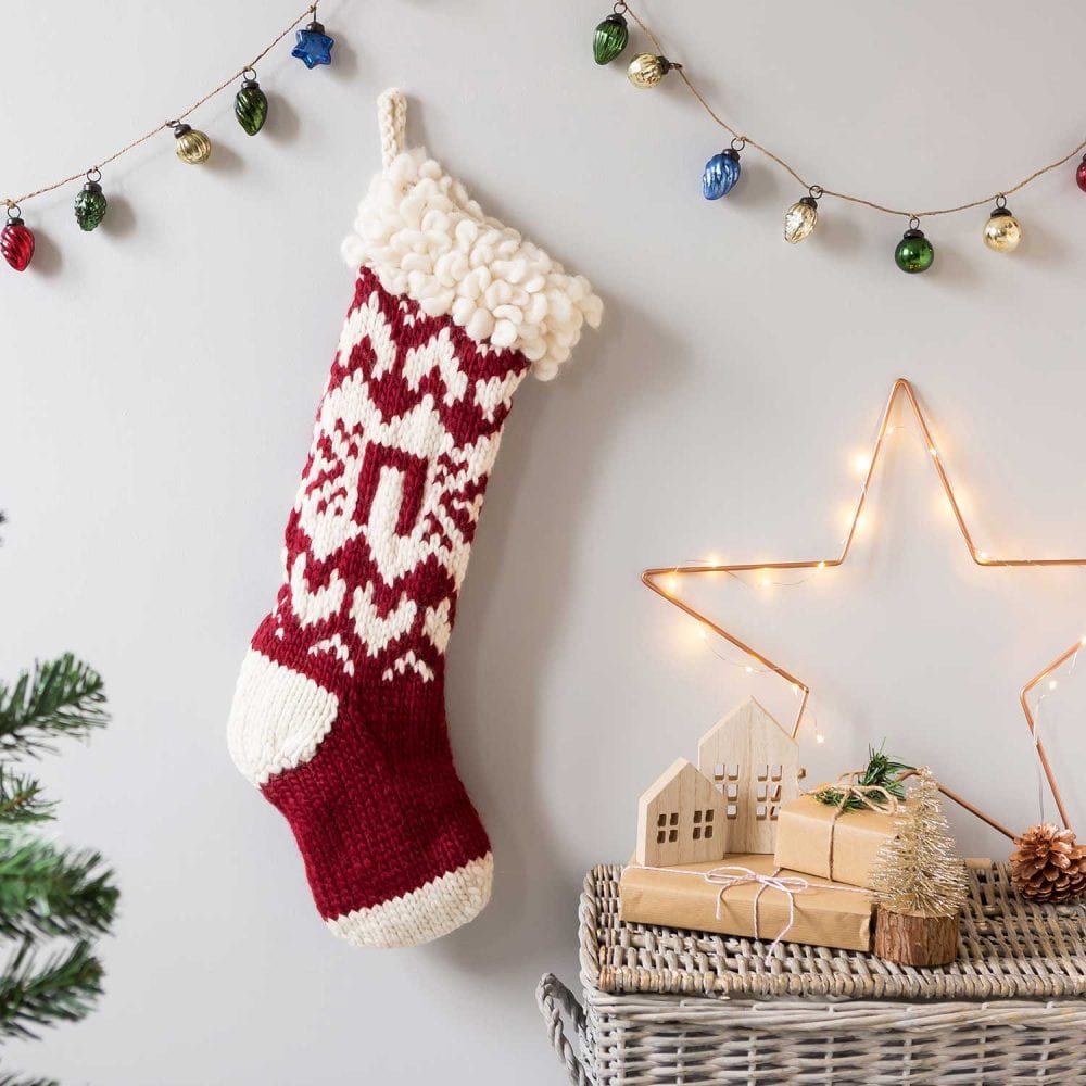 Custom Christmas Stocking Knitting Kit - DIY Personalized Holiday Decor for Home, Gifts & Festive Decorations