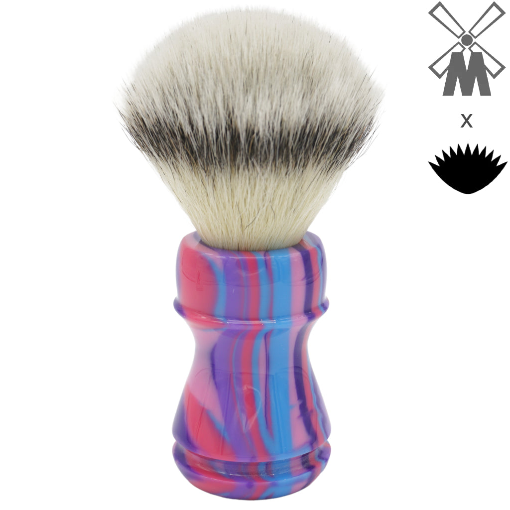 25mm Mühle STF XLarge Synthetic Shaving Brush with AP Shave Co. Purple Haze Handcrafted Wooden Handle - Perfect for Wet Shaving & Beard Grooming