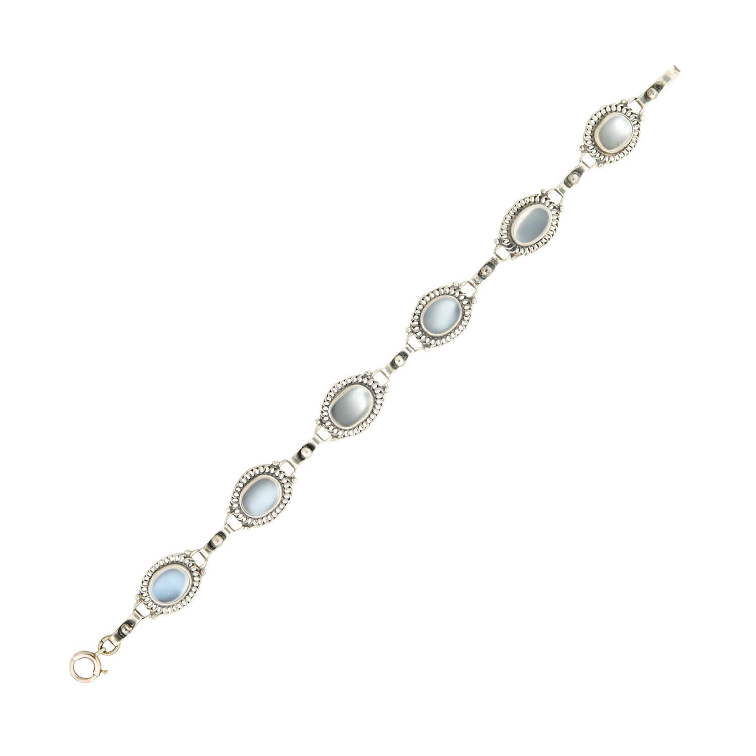 Vintage Moonstone Bracelet for Women - Handmade Sterling Silver Adjustable Boho Jewelry - Perfect for Gifts, Parties & Everyday Wear