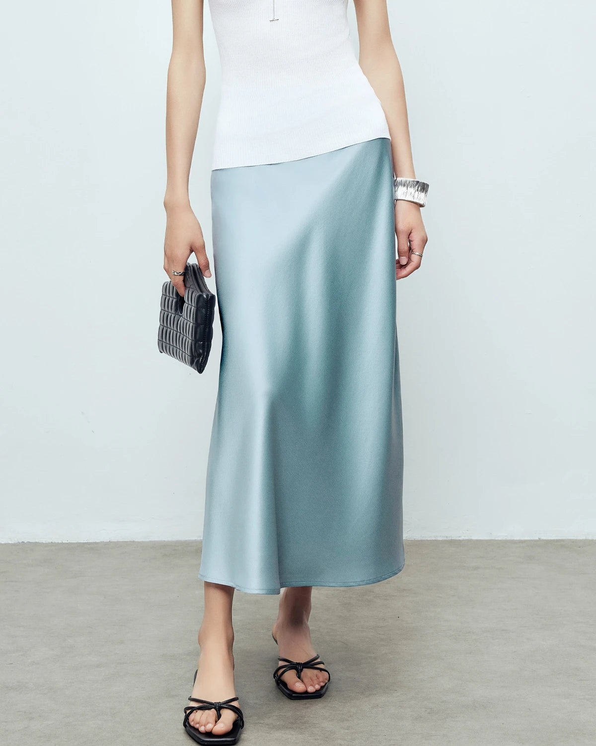 22 Momme Silk Maxi Skirt for Women - Elegant Long Flowy Skirt with High Quality Mulberry Silk - Perfect for Weddings, Parties & Summer Outfits