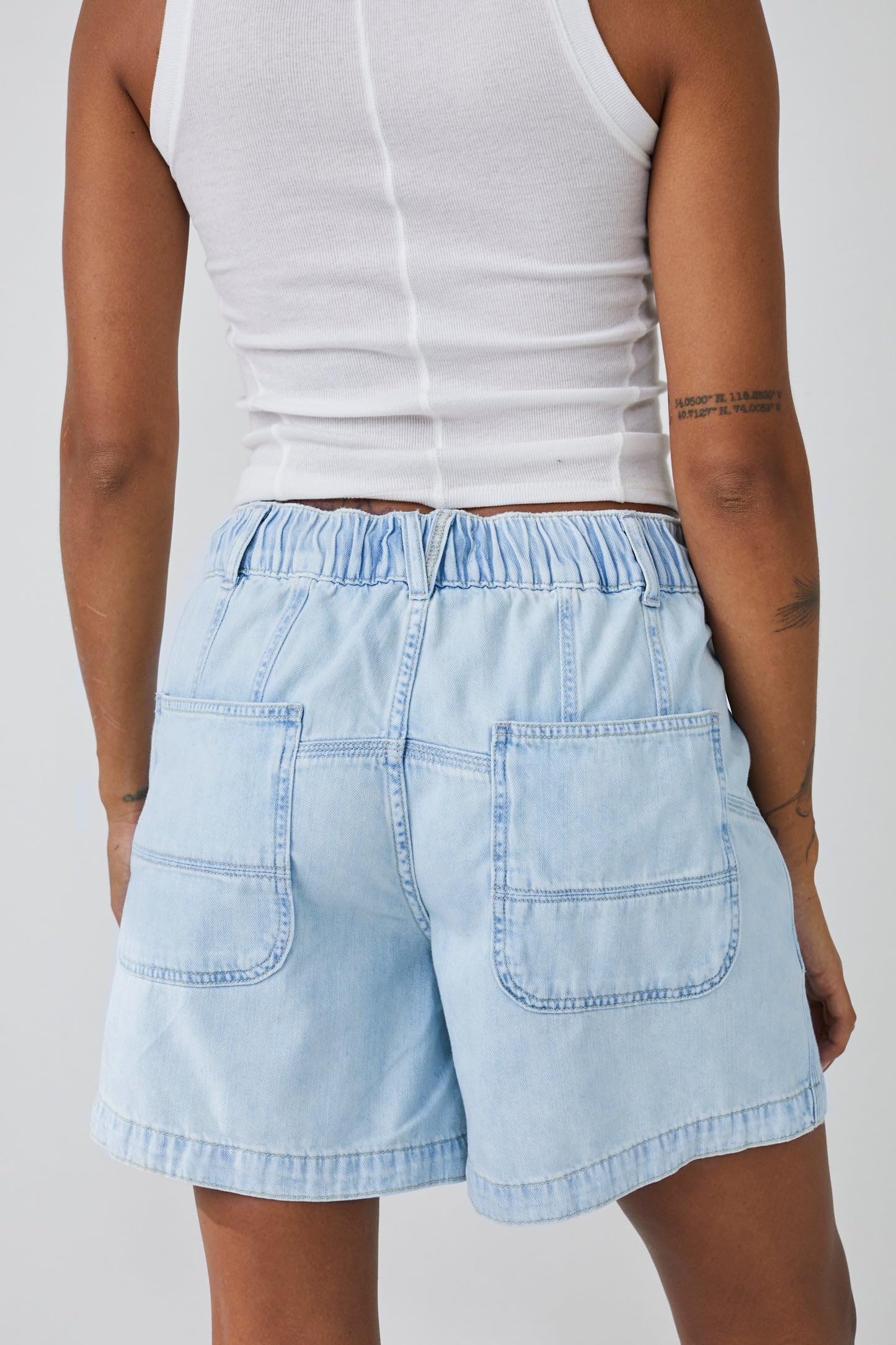 LifeShe Women's Summer Denim Shorts - High Waisted Stretchy Jean Shorts with Adjustable Drawstring for Casual Wear | Perfect for Beach, Vacation & Everyday Outfits