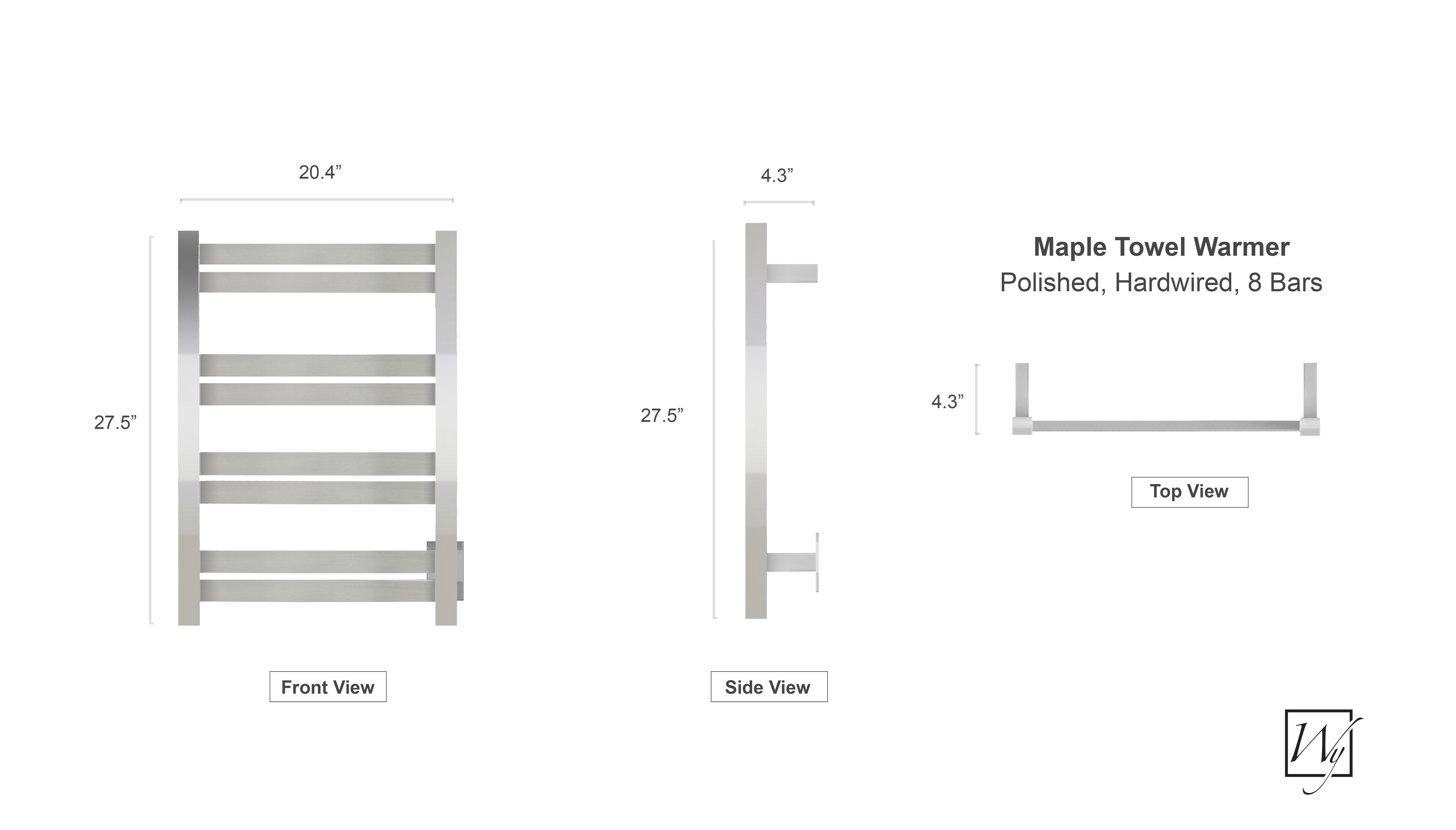 WarmlyYours Maple 8 Hardwired Towel Warmer - 20.4
