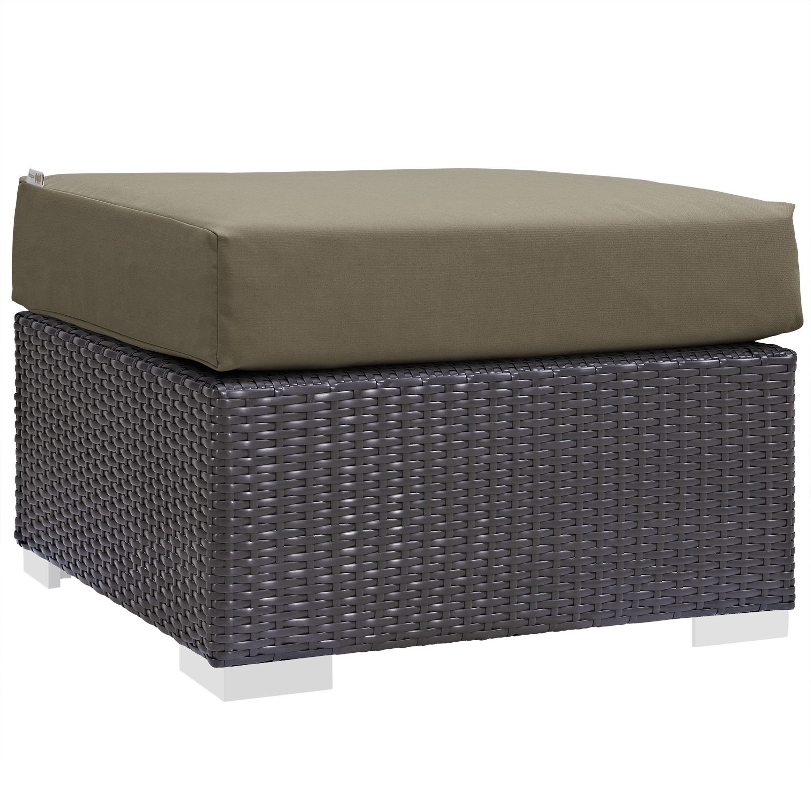 Modern 5-Piece Outdoor Patio Sectional Set - Brown Fabric Synthetic Rattan Furniture for Backyard, Poolside & Garden Relaxation