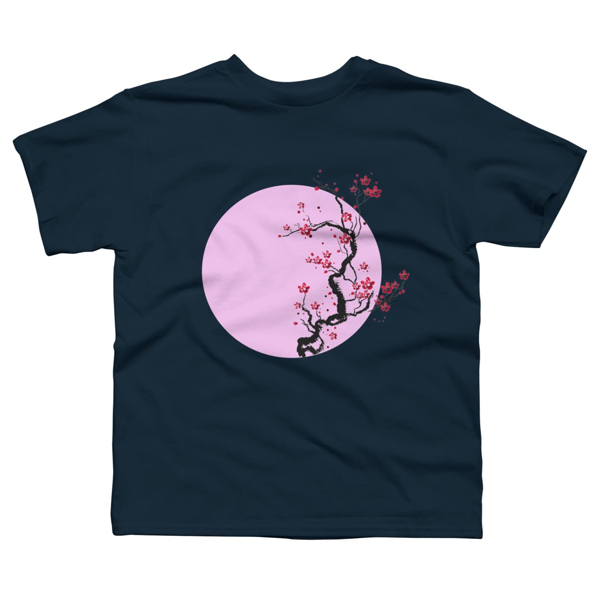 AnimeStyles Boys Cherry Blossom Tree Graphic T-Shirt - Soft Cotton Tee for Kids - Perfect for Spring Outfits & Anime Fans