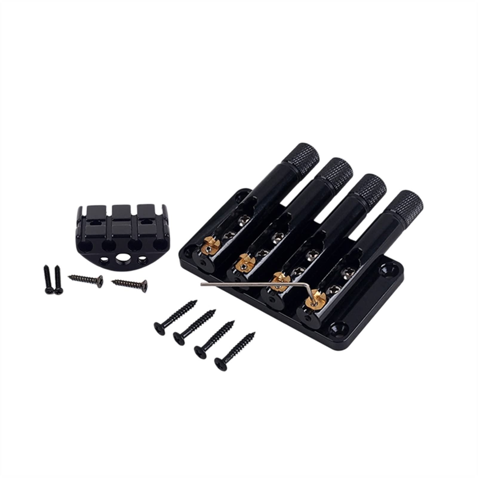 4 String Bass Guitar Bridge - Headless Tailpiece with String Locks & Screws for Electric Bass Guitars | Perfect for Professional Musicians & Studio Recording