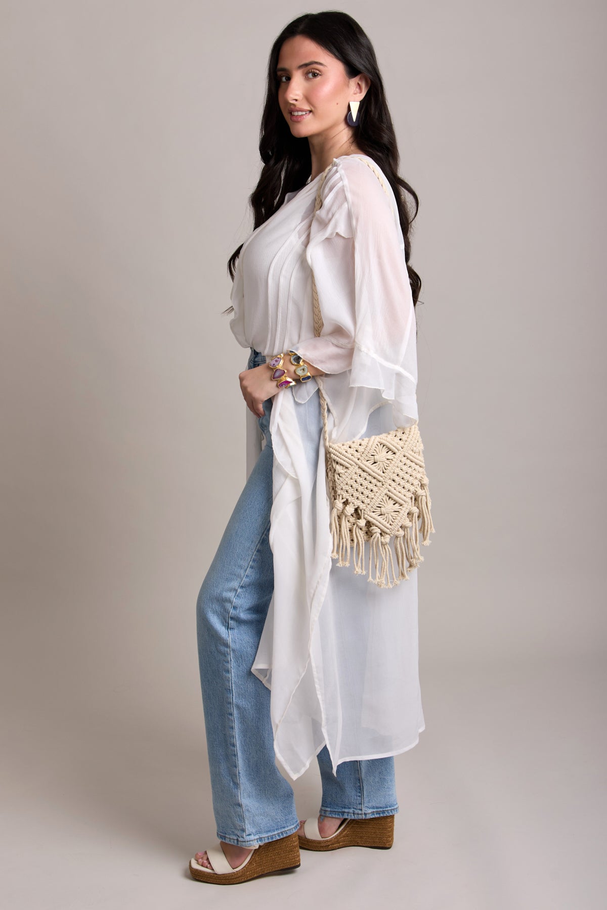 Elegant Ruffled Button Kaftan Cover Up - Flowy Beach Dress for Women | Perfect for Poolside, Vacation & Summer Outfits
