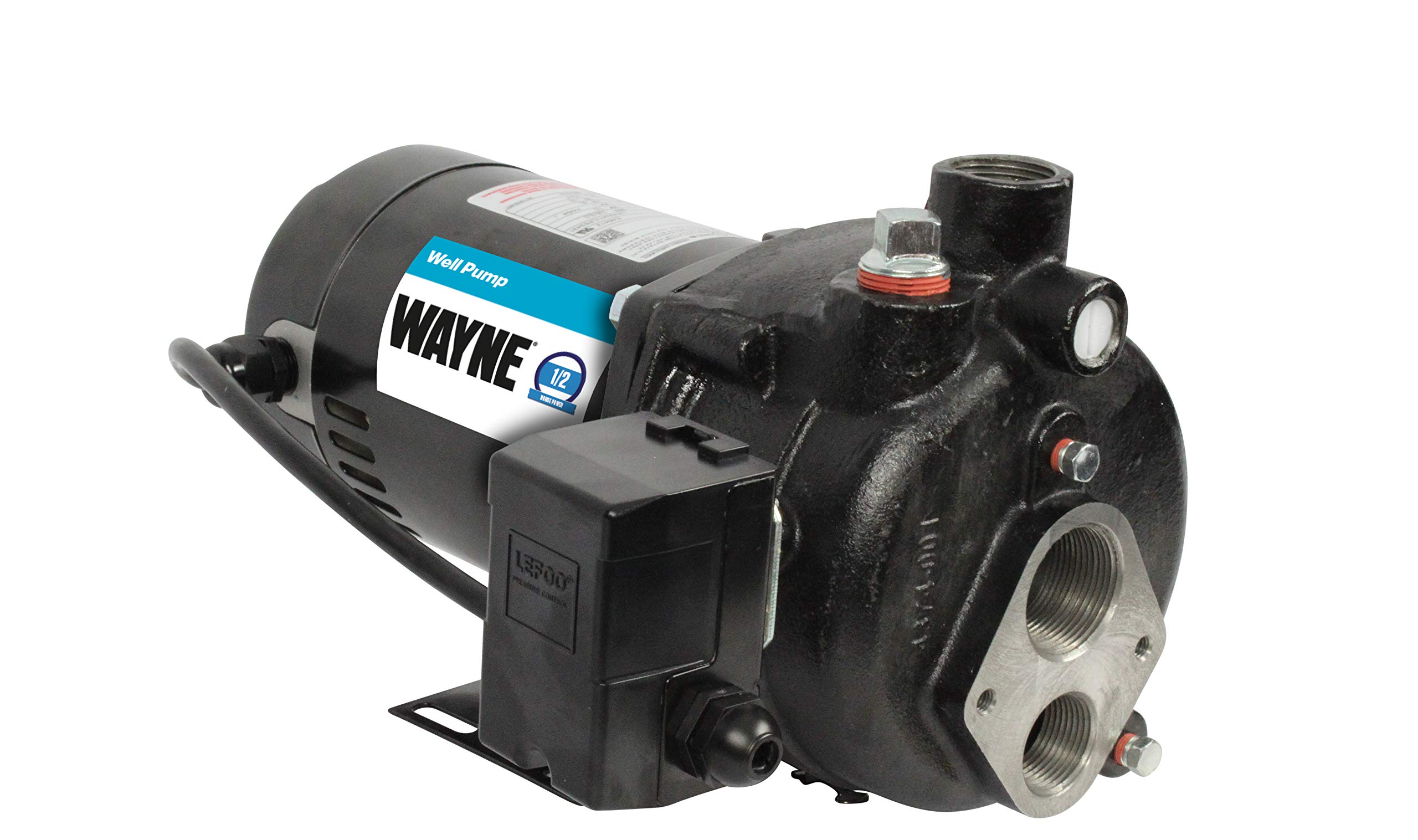 WAYNE CWS50-1/2 HP Cast Iron Convertible Jet Well Pump - 408 GPH Heavy Duty Water Pump for Home, Farm & Irrigation - Reliable Deep Well & Shallow Well Water Supply Solution