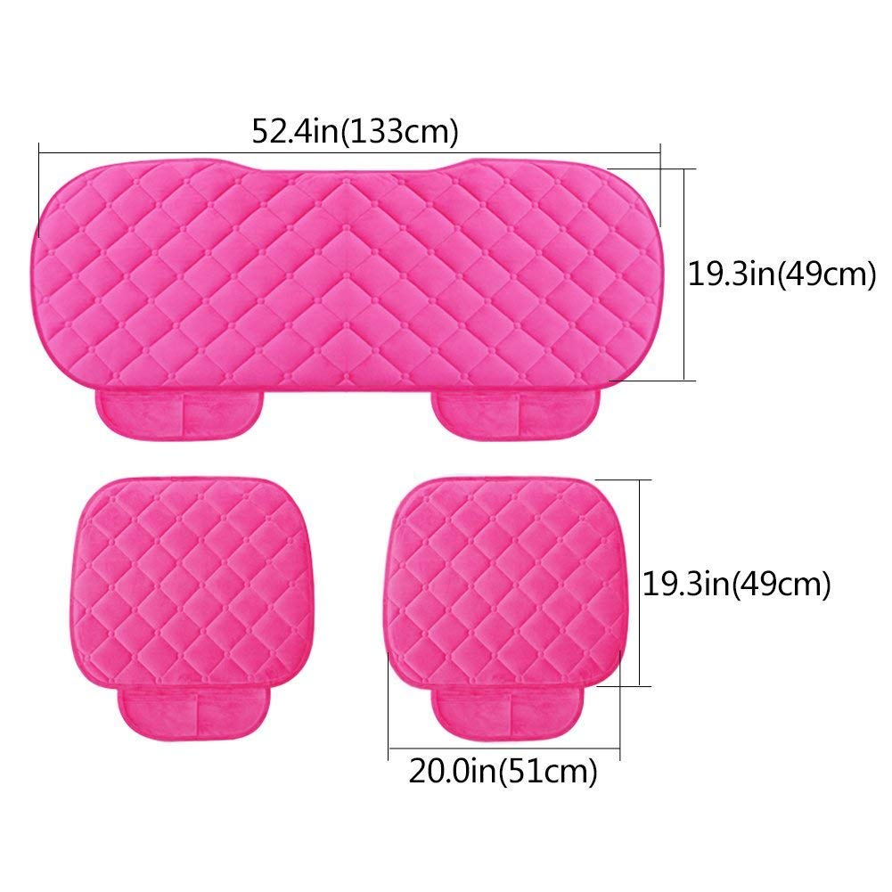 HCMAX Soft Car Seat Cover Cushion Pad Mat Protector for Sedan Hatchback SUV - 2+1 Front & Rear Seat Covers | Universal Fit | Comfort & Protection for Long Drives, Road Trips & Daily Commute