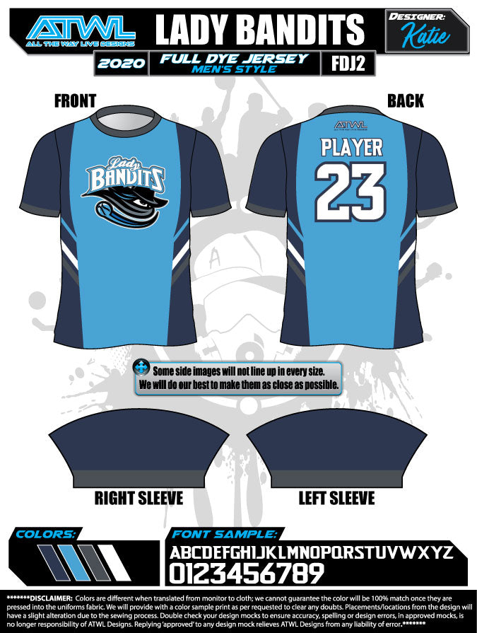 Lady Bandits Sublimated Men's Lacrosse Jersey - Lightweight & Breathable for Game Day & Training