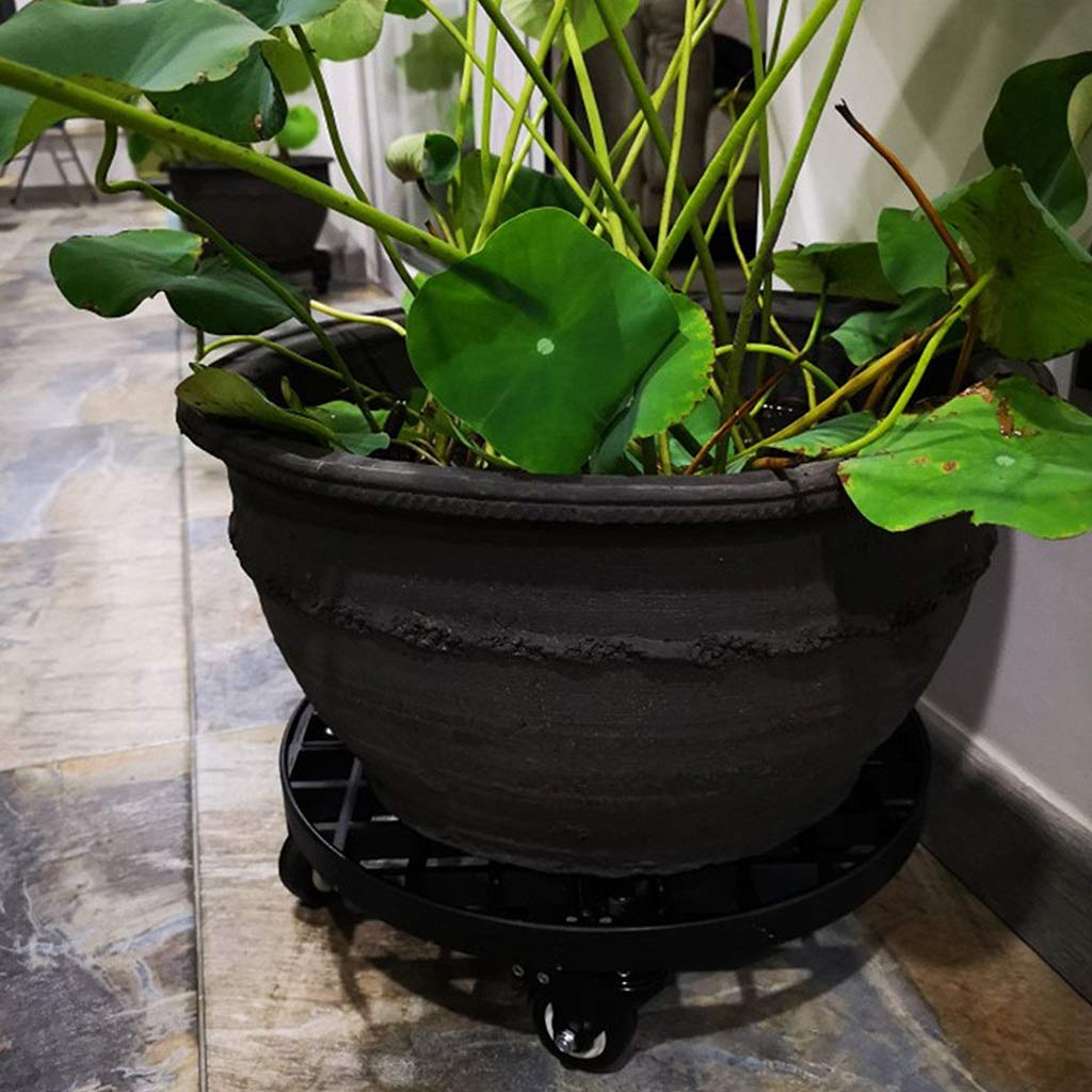 Heavy Duty FRP Plant Caddy with Industrial Grade PU Wheels - 23.2 Inch Round Plant Stand Dolly with Aluminum Edge for Moving Large Potted Plants - Perfect for Indoor/Outdoor Garden, Nursery, and Greenhouse Use