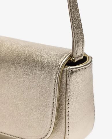 Unisa Gold Leather Clutch Bag for Women - Elegant Evening Clutch Purse with Wrist Strap - Perfect for Parties, Weddings & Special Occasions