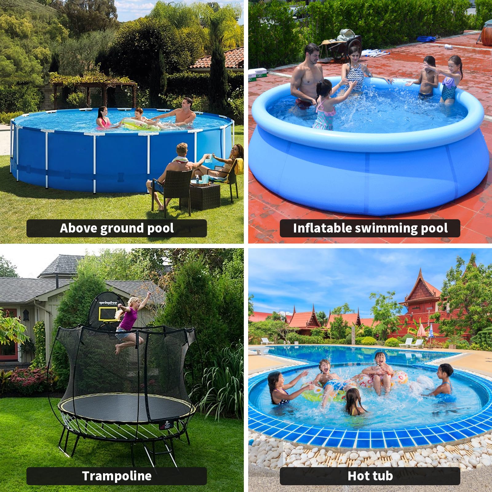 8 Ft Round Solar Pool Cover for Above Ground Pools - Heavy Duty Waterproof & Dustproof Swimming Pool Cover with Accessories (Black) | Extend Swimming Season & Protect Pool from Debris