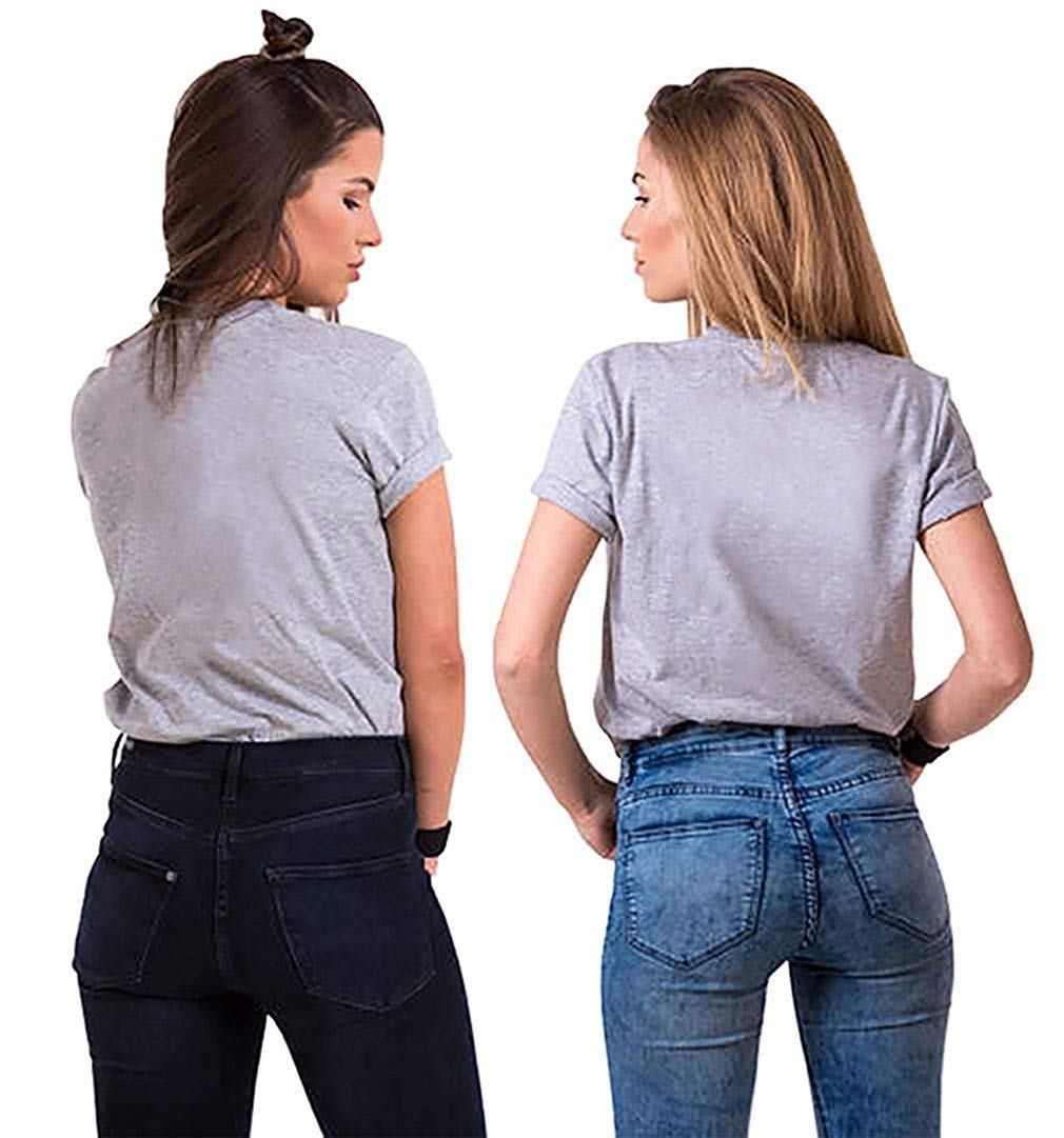 Best Friends Matching T-Shirts for Women - Blonde & Brunette BFF Shirts, Sister Tee Shirts, Short Sleeve Tops for Girls - Perfect for Birthday Gifts, Girls' Trips, and Sister Bonding