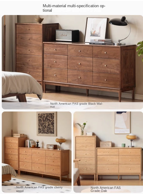 Solid Oak Wood Modern Chest of Drawers - 5-Drawer Dresser for Bedroom, Living Room & Office Storage - Stylish & Durable Furniture for Home Organization