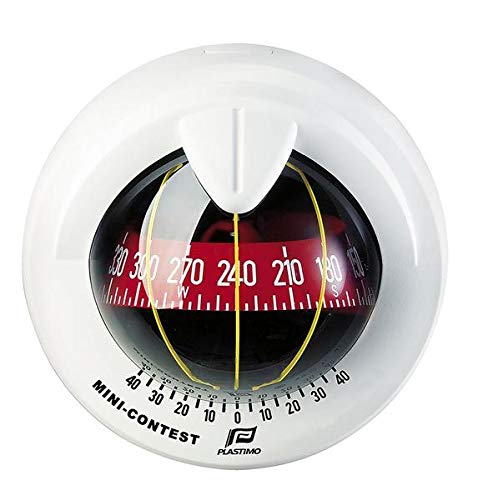 NAUTOS 55406 Mini Contest Compass with White Bezel and Red Card - Perfect for Outdoor Adventures, Hiking, Camping & Survival Gear