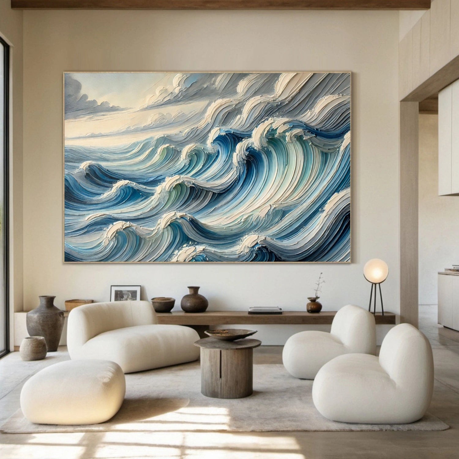 Ocean and Sky Painting #OS 232 - Handmade Canvas Wall Art for Home & Office Decor - Perfect for Living Room, Bedroom or Gift