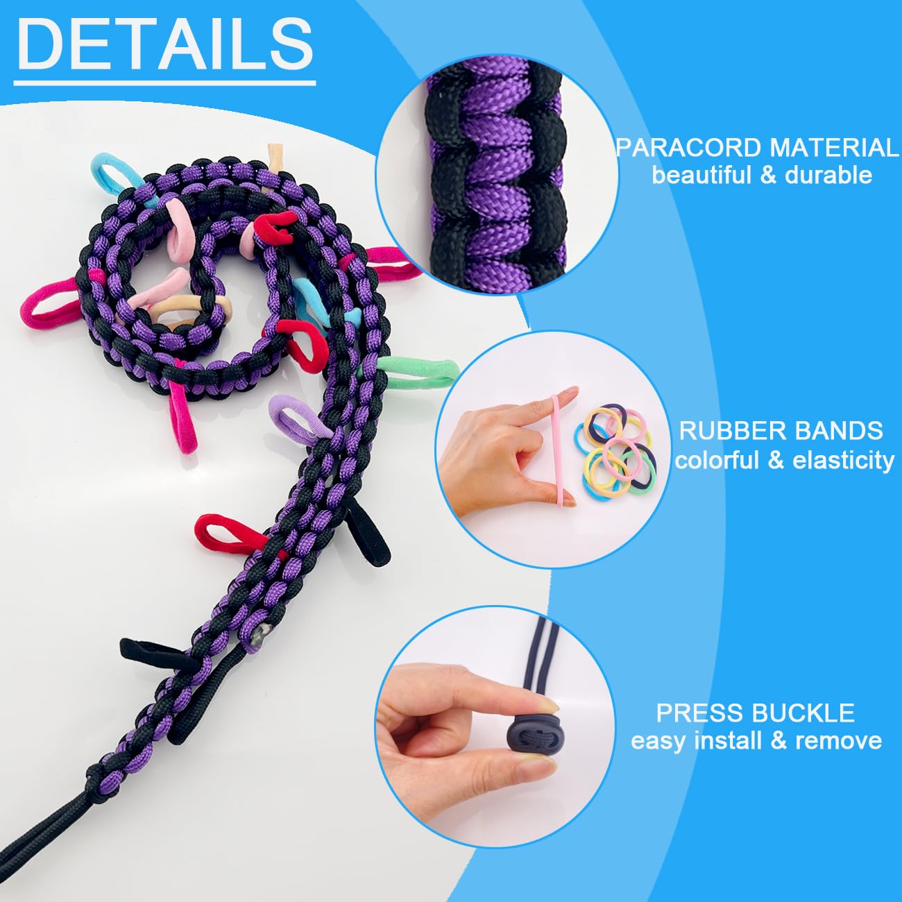 Jeep Rubber Ducks Holder - Paracord Duck Accessory for Wrangler YJ TJ JK JL JT (Holds 34 Ducks) - Black/Purple - Perfect for Car Decor & Jeep Enthusiast Gifts