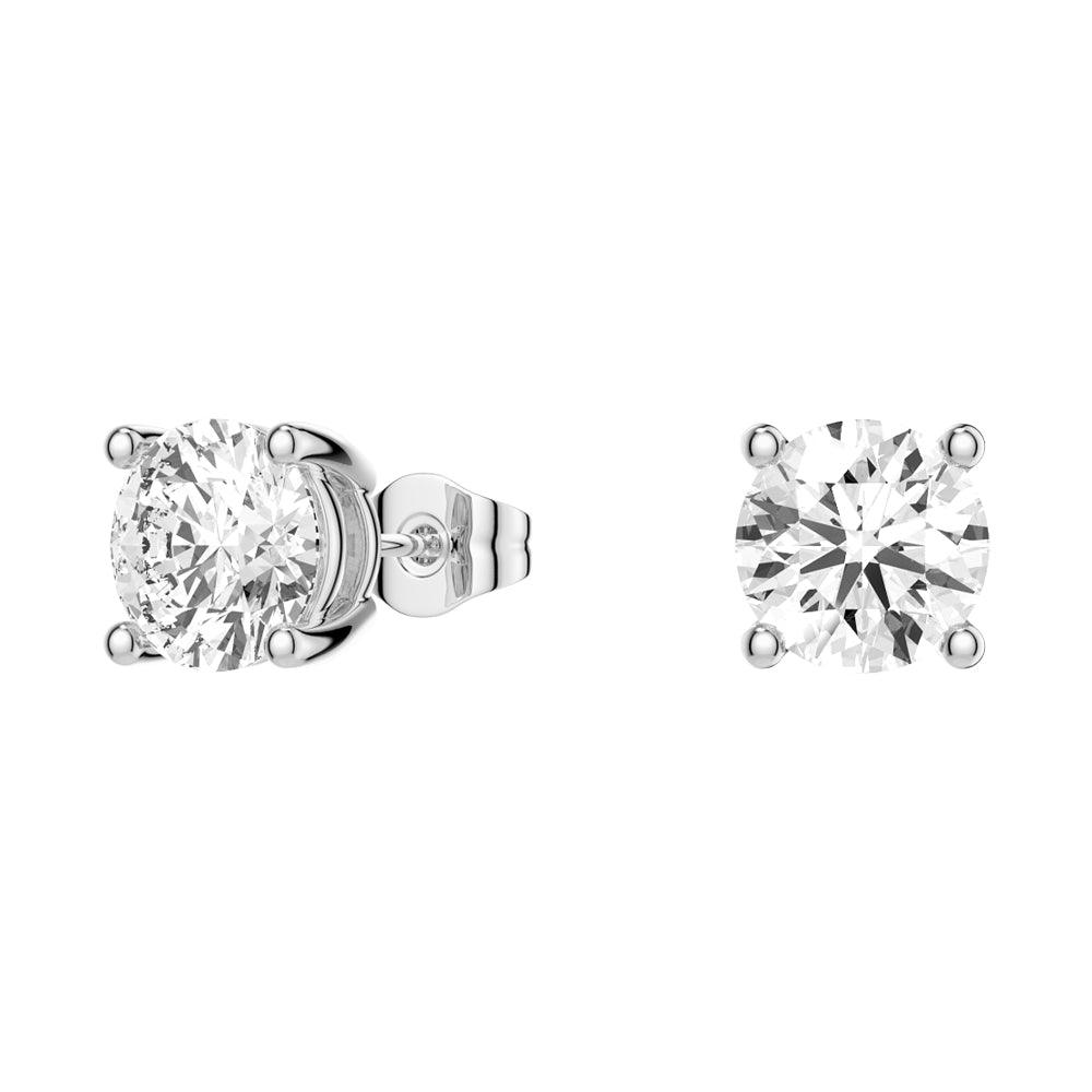 2ctw Round Brilliant 4 Prong Solitaire Stud Earrings for Women - 14K White Gold Diamond Stud Earrings - Perfect for Everyday Wear, Weddings & Special Occasions