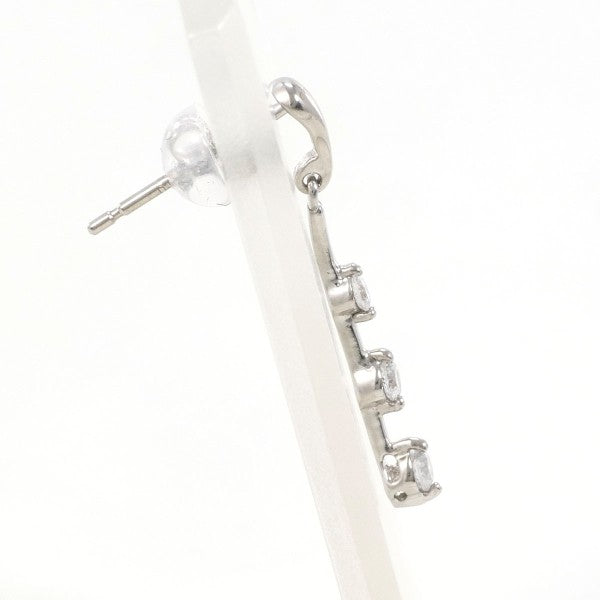 18K White Gold Single Diamond Earring for Women - Elegant Stud Earrings for Everyday Wear, Party & Wedding Jewelry Gift