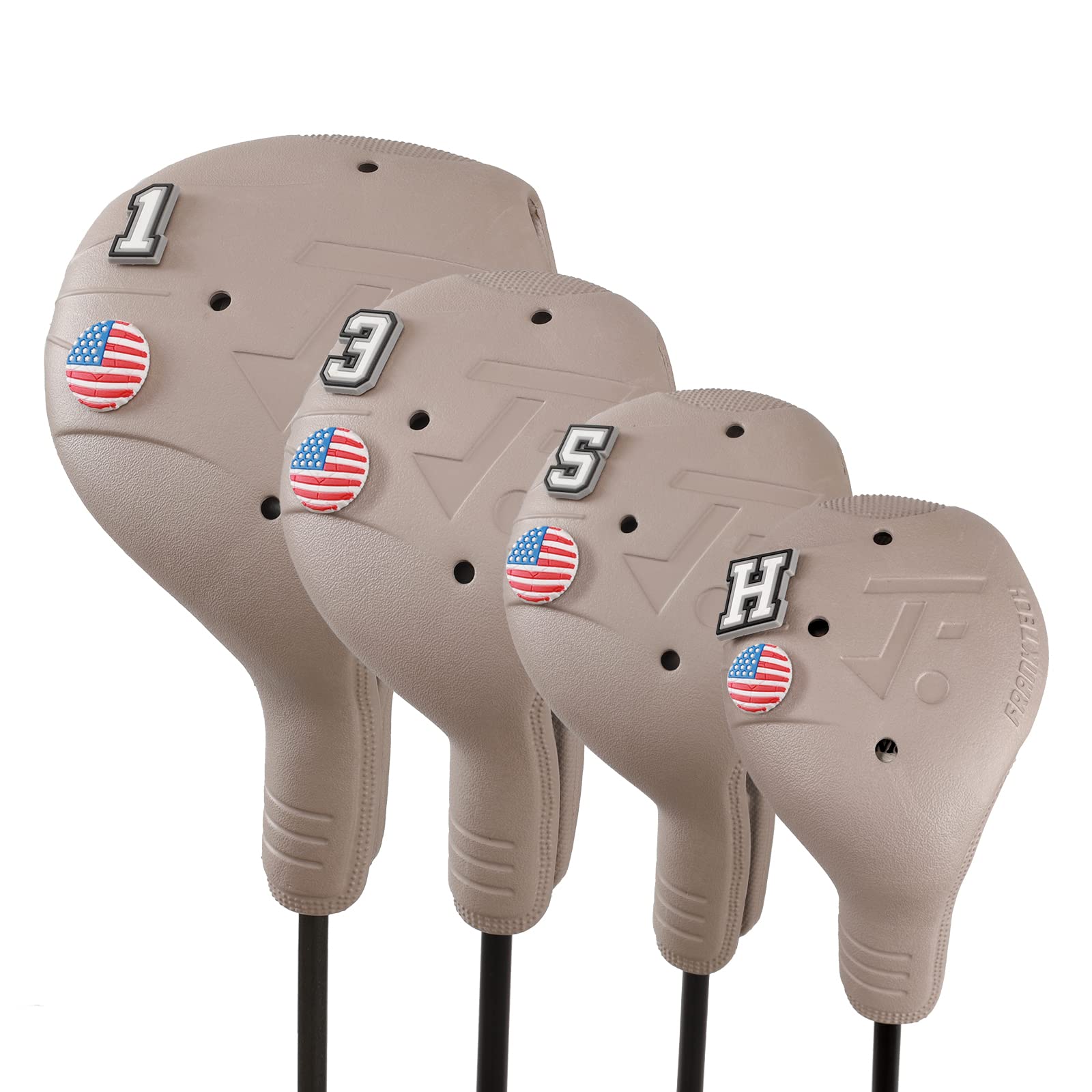 Premium EVA Plastic Golf Head Covers for Driver, Fairway Woods & Hybrid Clubs - Universal Fit for Right-Handed Golfers with Easy On/Off Design & Washable Fabric (Perfect for Golf Course Protection, Club Organization & Travel Accessories)