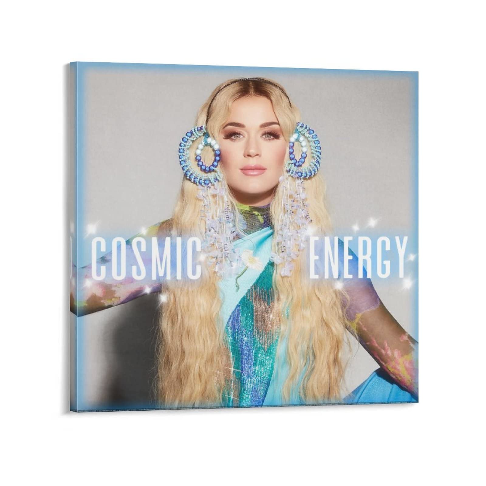 Katy Perry Cosmic Energy Canvas Art Poster - 24x24 Inch (60x60cm) Modern Wall Decor for Bedroom, Living Room & Office | Vibrant Pop Art Print, Ready to Hang