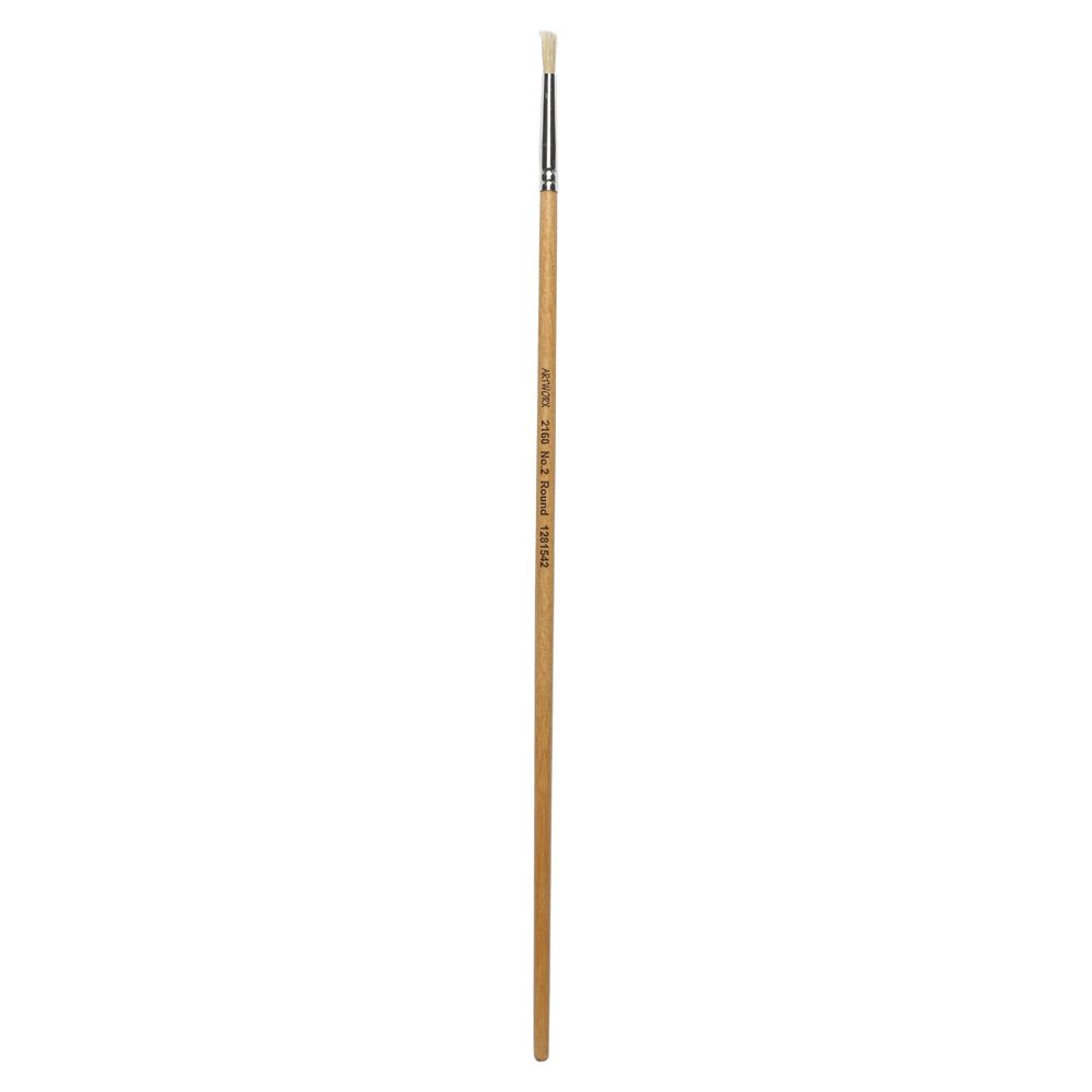 Artworx Round Paint Brush Size 2 (4mm) - Professional Artist Brush for Acrylic, Oil & Watercolor Painting - Perfect for Canvas, Paper & Wood Art Projects
