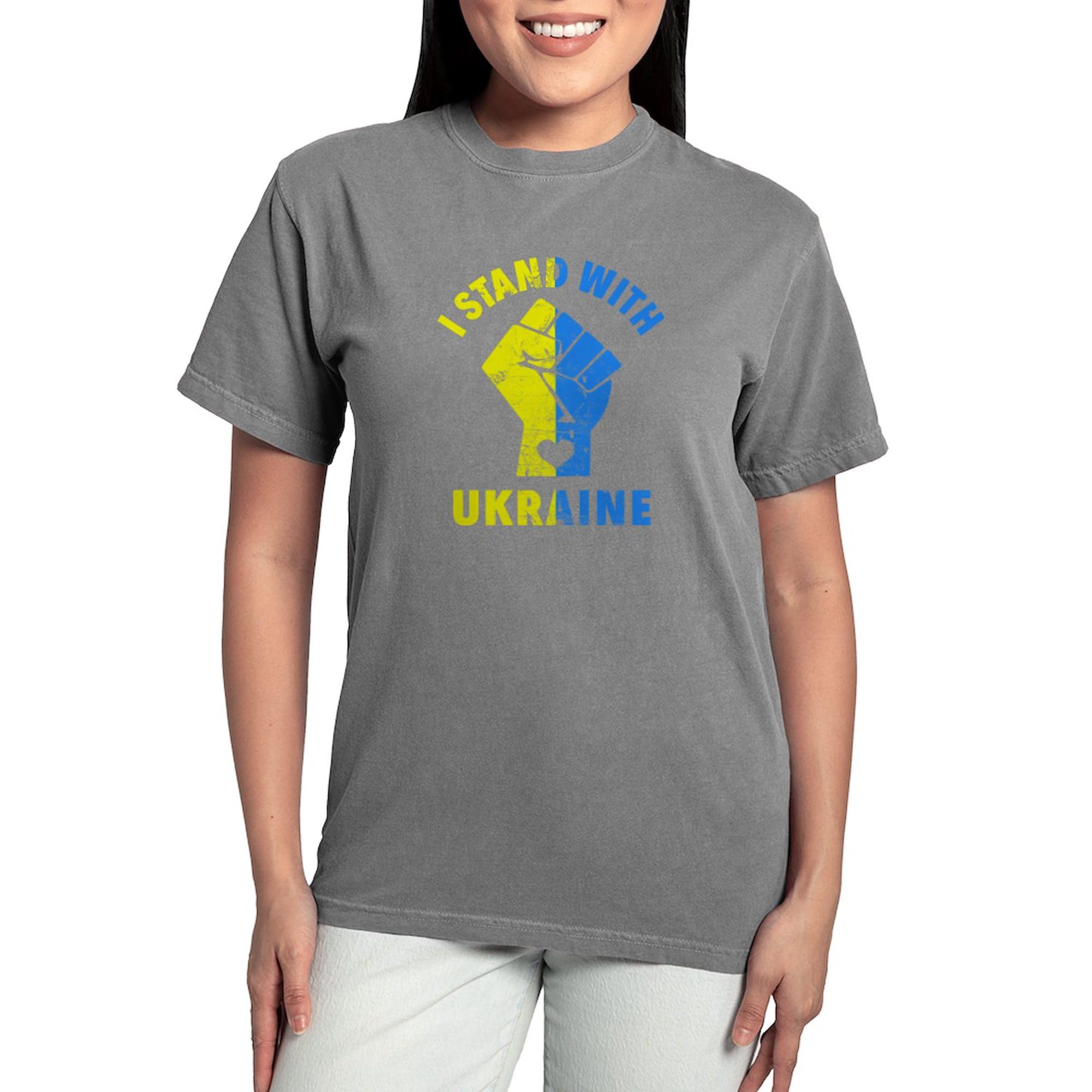 Stand with Ukraine Pride T-Shirt for Women - Comfort Colors Ukrainian Flag Tee | Support Ukraine Apparel for Casual Wear & Protest Rallies