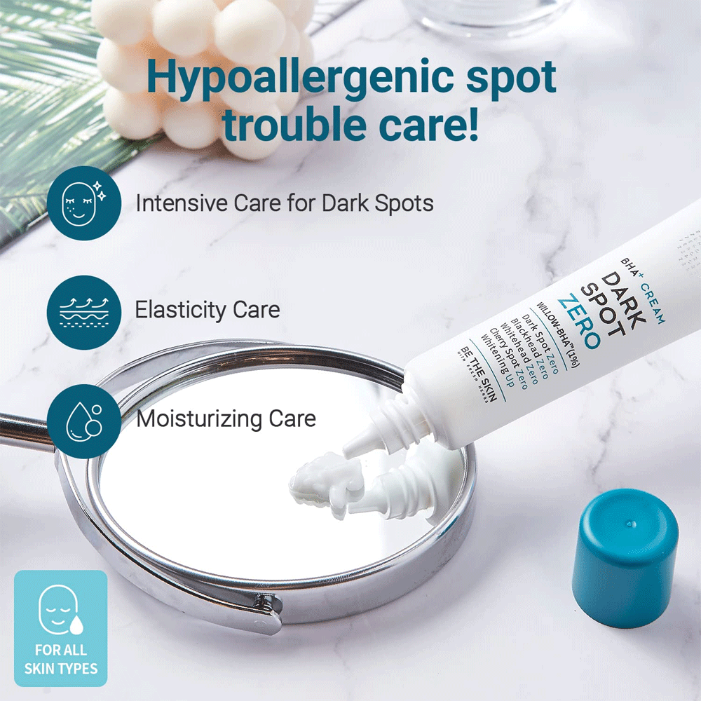 Be the Skin BHA+ Dark Spot Zero Cream 35g - Brightening & Exfoliating Facial Moisturizer for Hyperpigmentation & Acne Scars - Perfect for Daily Skincare Routine & Nighttime Use