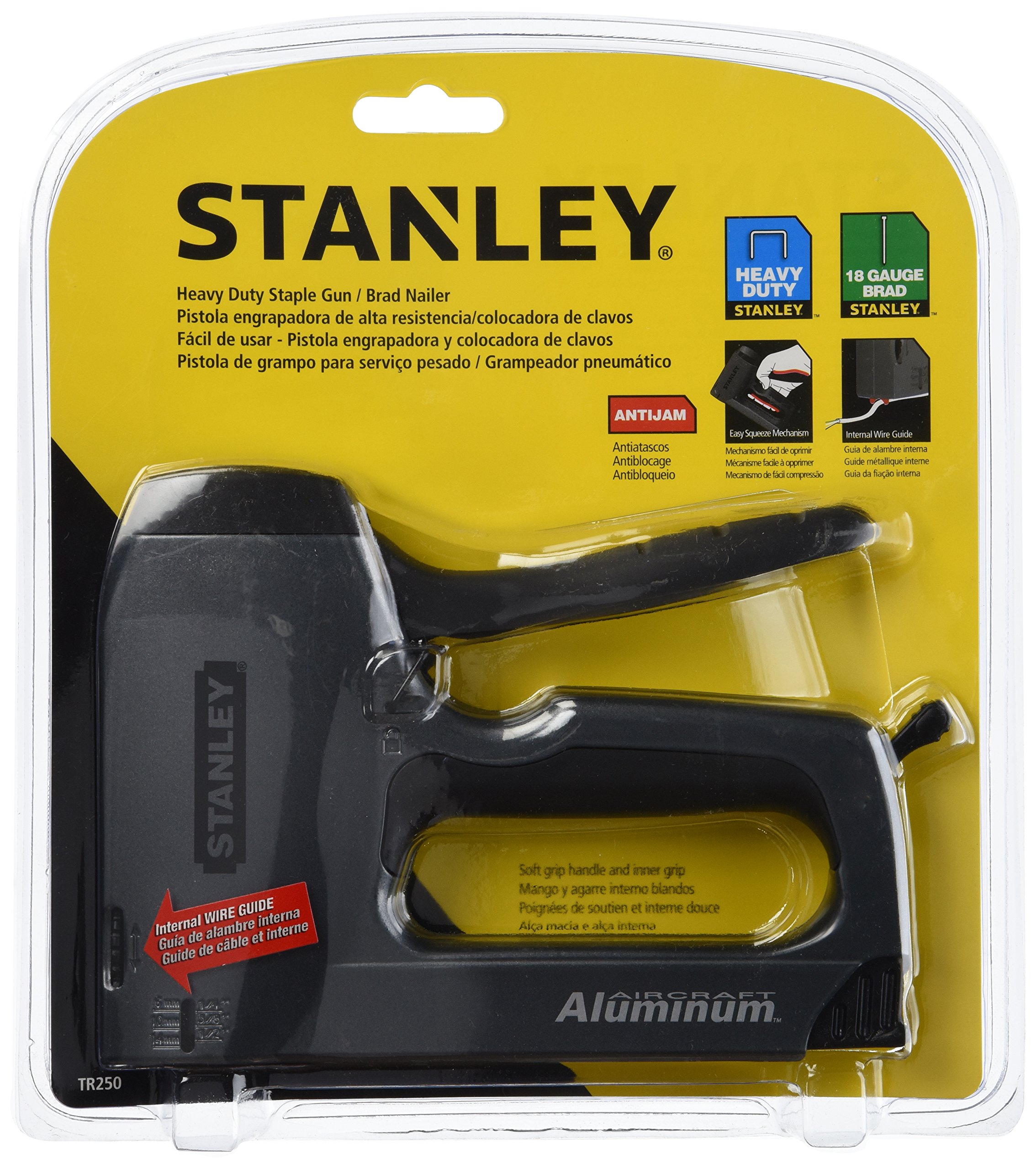 STANLEY SharpShooter Plus Heavy Duty Nail Gun TR250 - Professional Pneumatic Framing Nailer for Woodworking, Construction & DIY Projects (Gray/Black) - Perfect for Roofing, Deck Building & Home Renovation