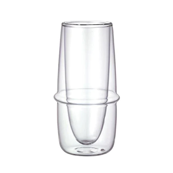 Kinto Kronos Double Wall Insulated Glass Coffee Mug - Perfect for Hot & Cold Drinks at Home, Office, or Travel