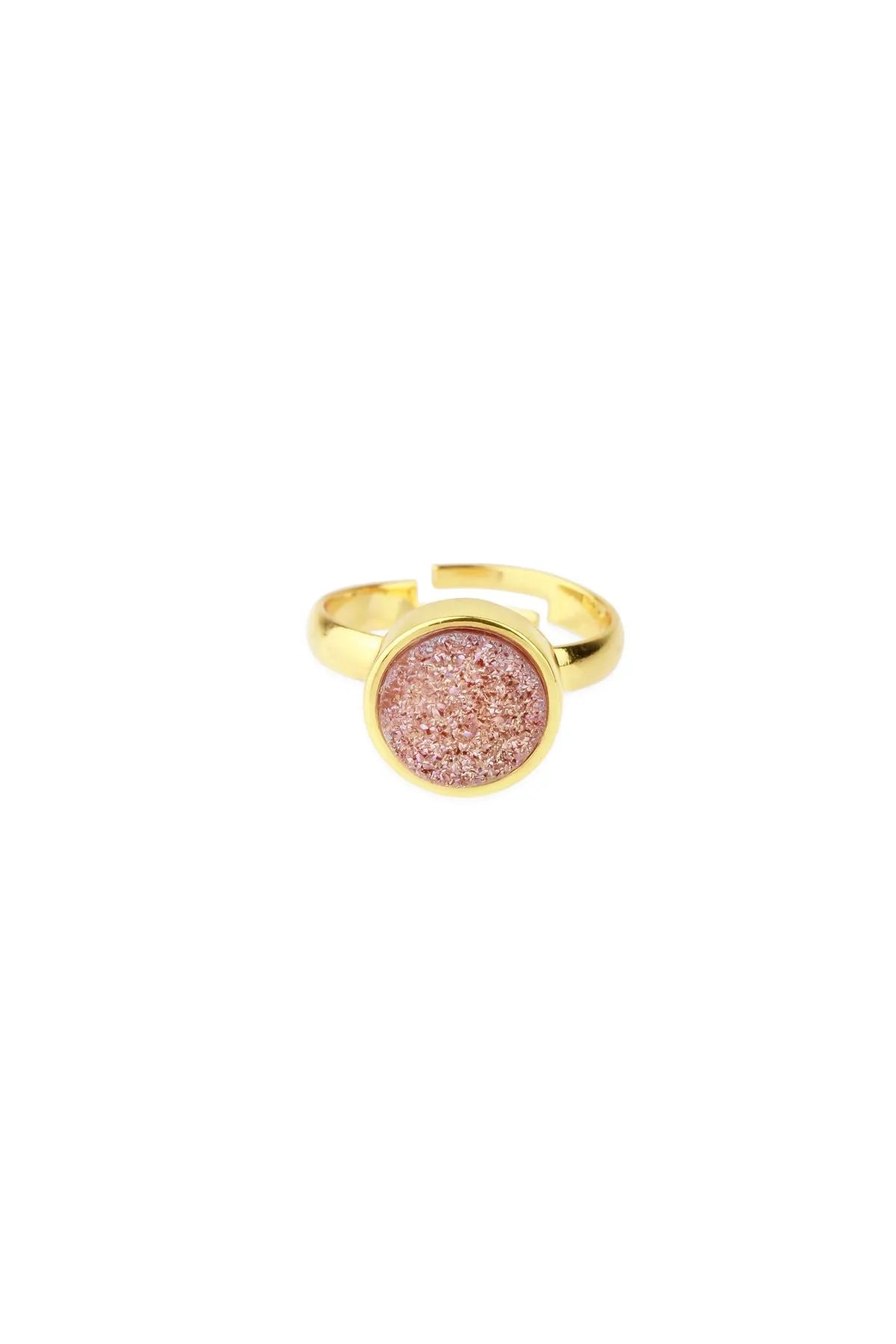 Druzy Stone Ring for Women - Round Sparkling Crystal Jewelry - Perfect for Weddings, Parties & Everyday Wear
