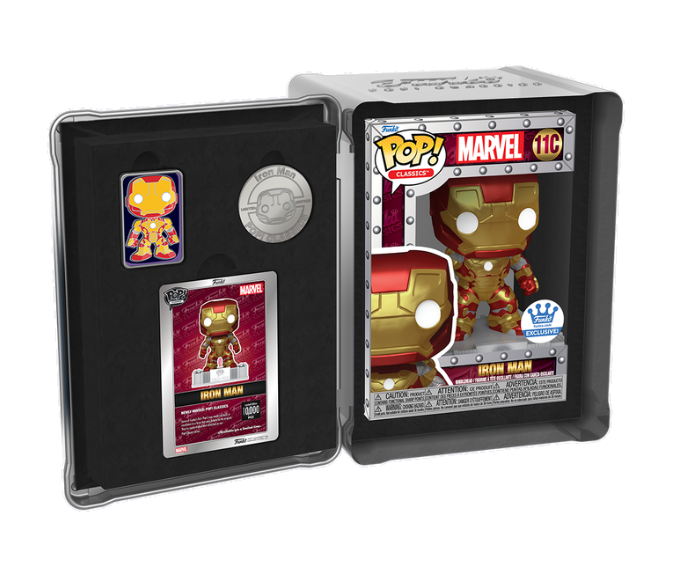 Marvel Iron Man Classic 25th Anniversary Pop Vinyl Figure - Collectible Toy for Marvel Fans, Superhero Decor, Gift for Comic Lovers (Office Desk Display, Home Collection, Birthday Present)