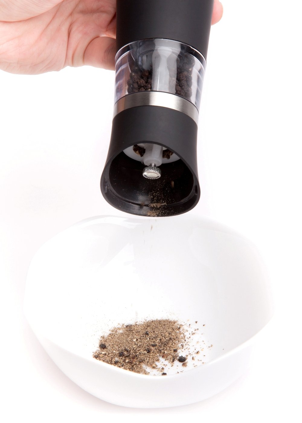 Ozeri Graviti Pro Electric Salt and Pepper Grinder Set - BPA-Free Automatic Spice Mill with LED Light for Kitchen, Dining Table & Outdoor Cooking