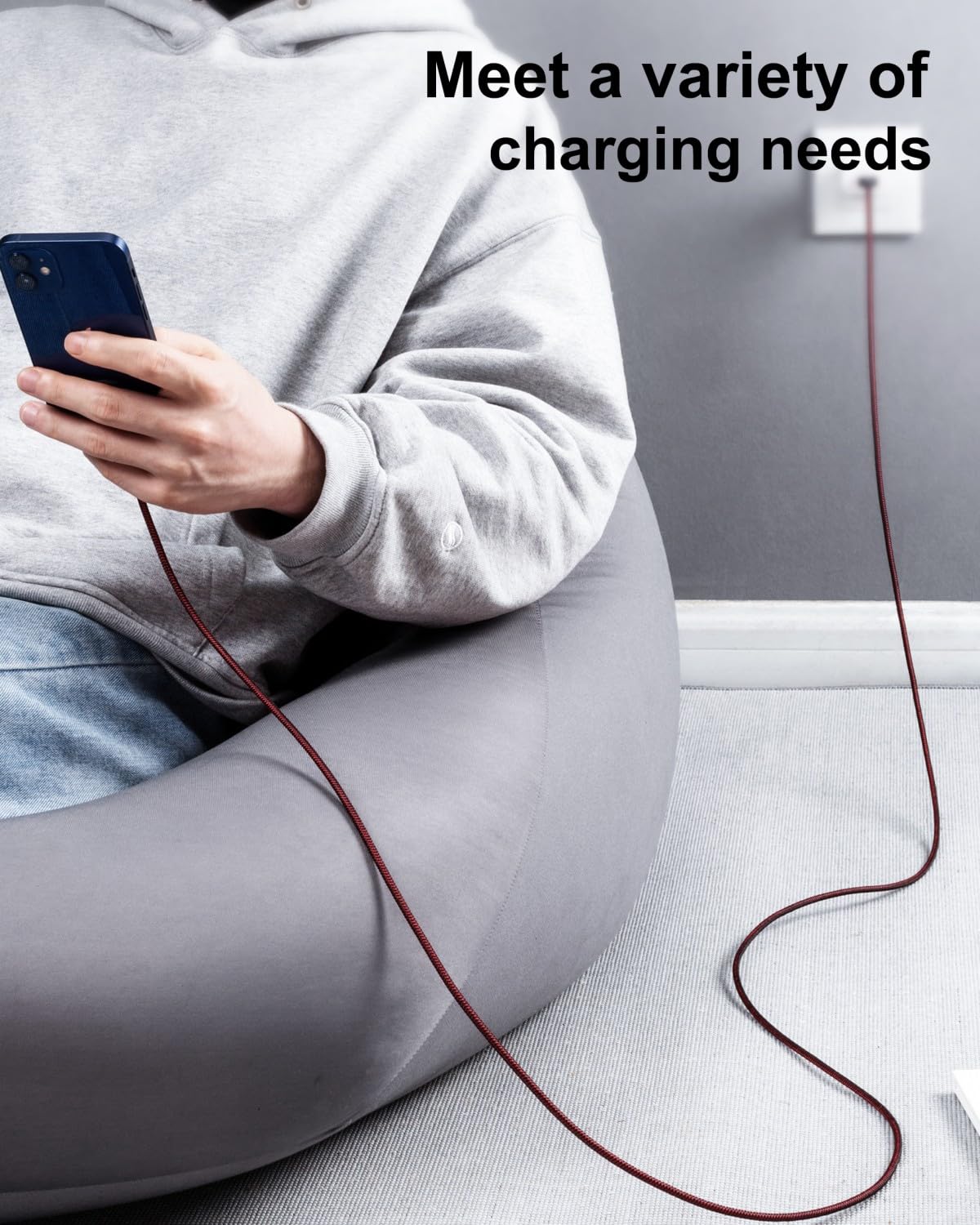 MFi Certified USB C to Lightning Cable 6FT - Fast Charging iPhone Charger Cord 2 Pack, Nylon Braided Durable Cable Compatible with iPhone 14/13/12/11/XS/XR/X/8 & iPad - Perfect for Home, Office and Travel Charging