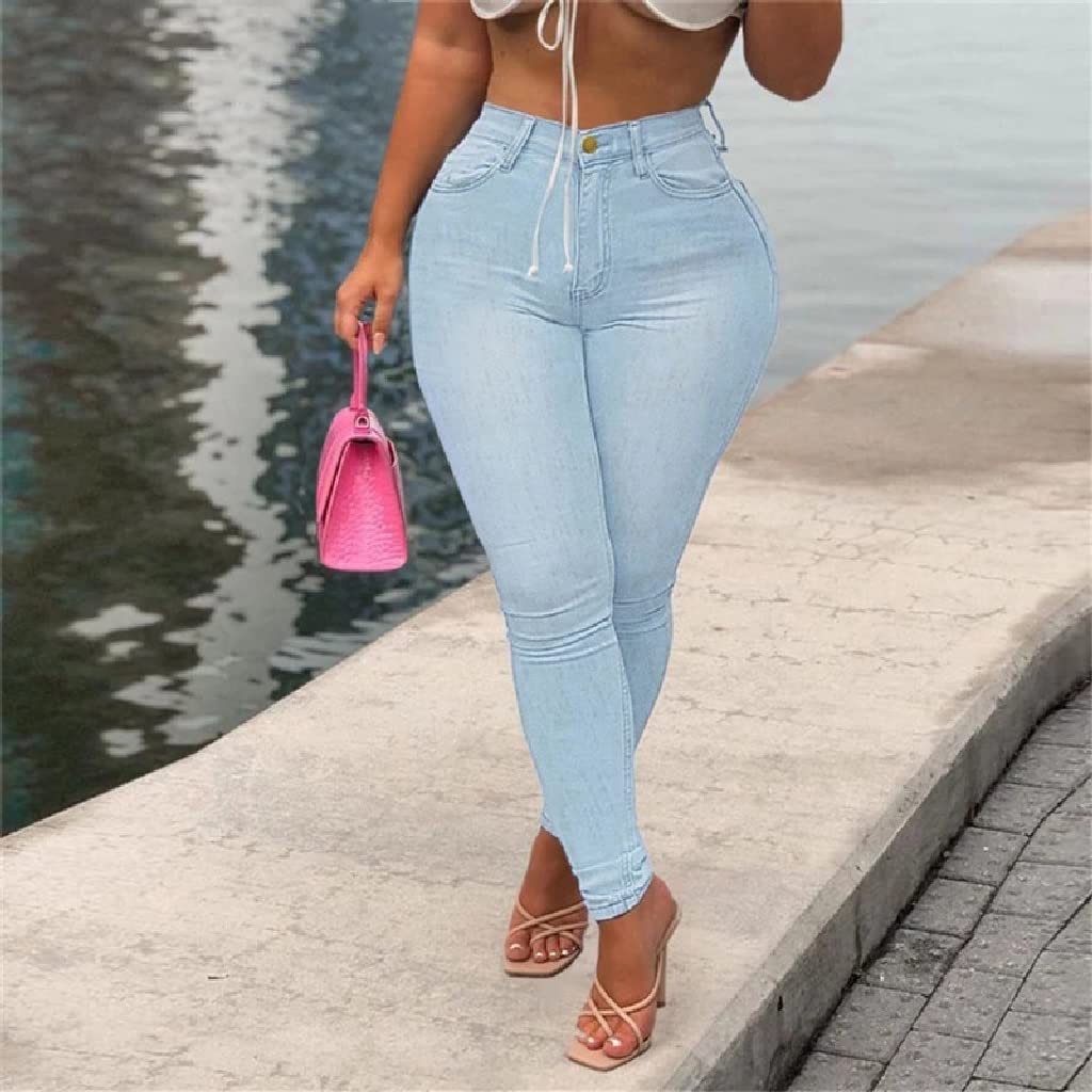 Sexy High Waist Skinny Denim Leggings for Women - Butt Lifting Push Up Hip Pencil Jeans, X-Large (Color A) | Perfect for Casual Wear, Night Out & Street Style Fashion