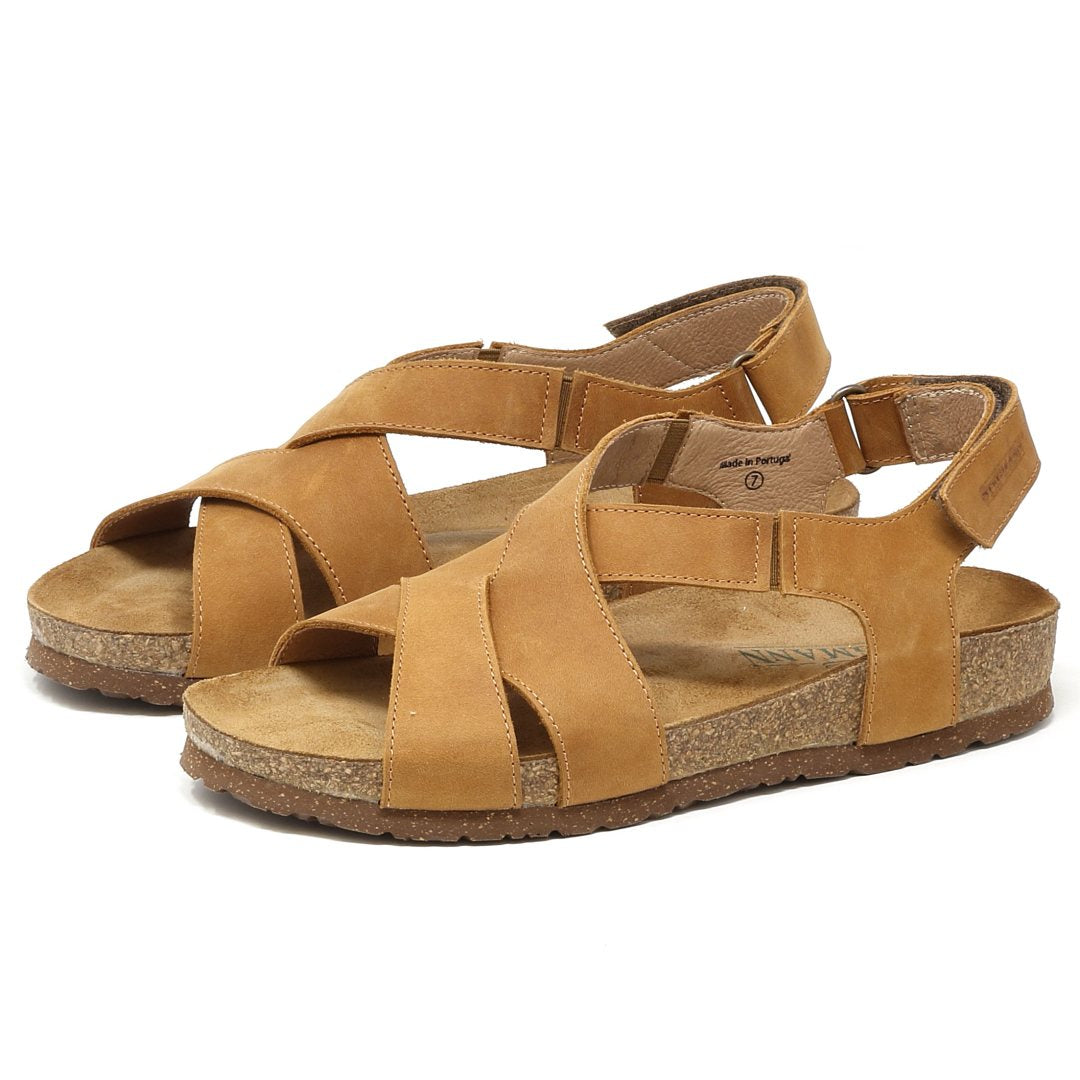 Women's Hannah Leather Sandal - Comfortable Medium Width Casual Sandals for Summer, Beach & Outdoor Wear