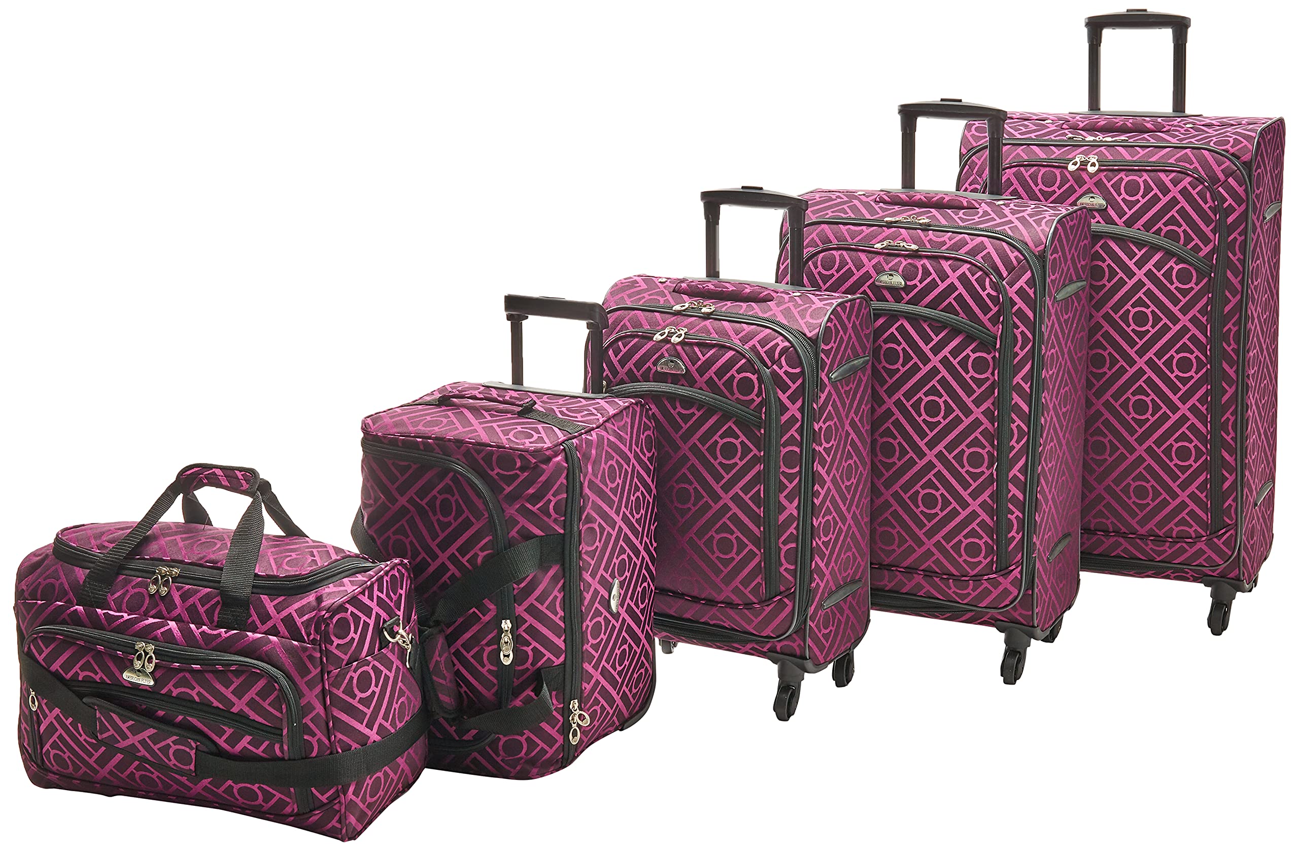 American Flyer Astor Collection 5-Piece Luggage Set - Durable Spinner Suitcase with TSA Lock for Travel, Business Trips & Family Vacations