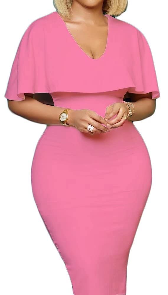 Kaswryet Women's Off Shoulder Batwing Cape Slim Midi Dress - Elegant Party & Evening Wear for Special Occasions